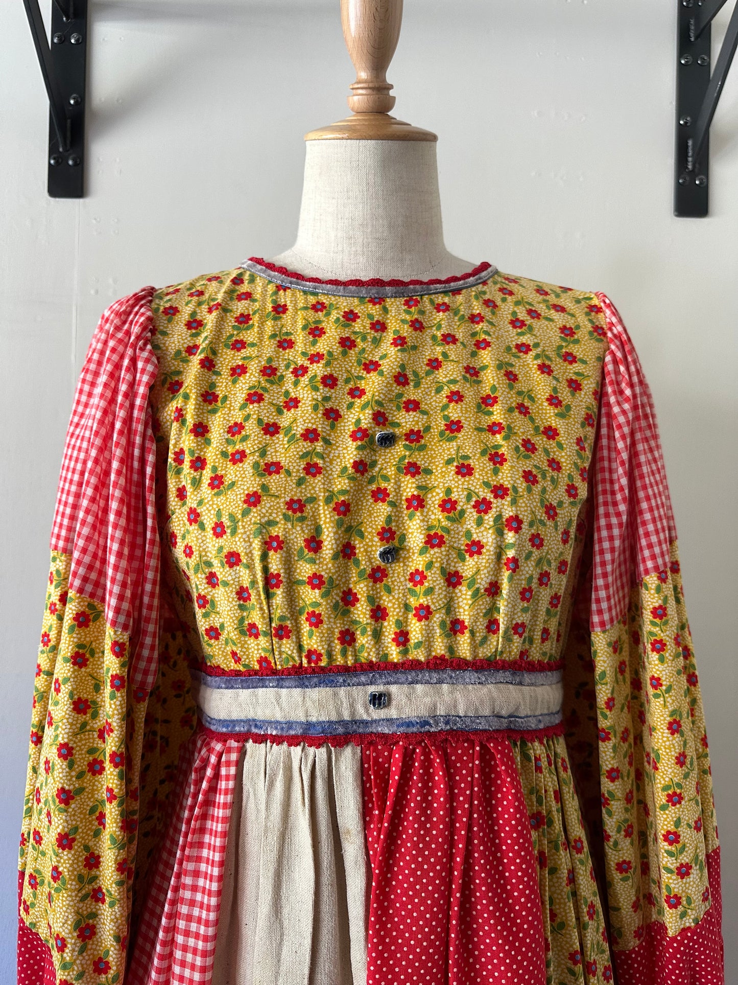 patchwork maxi dress
