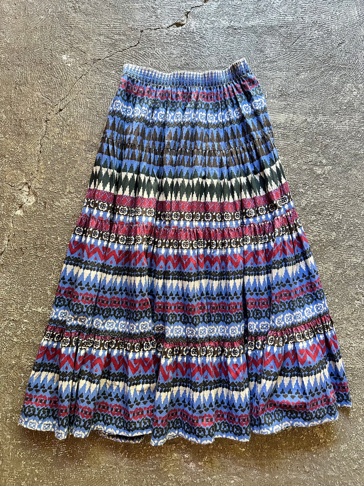 native pattern tiered skirt