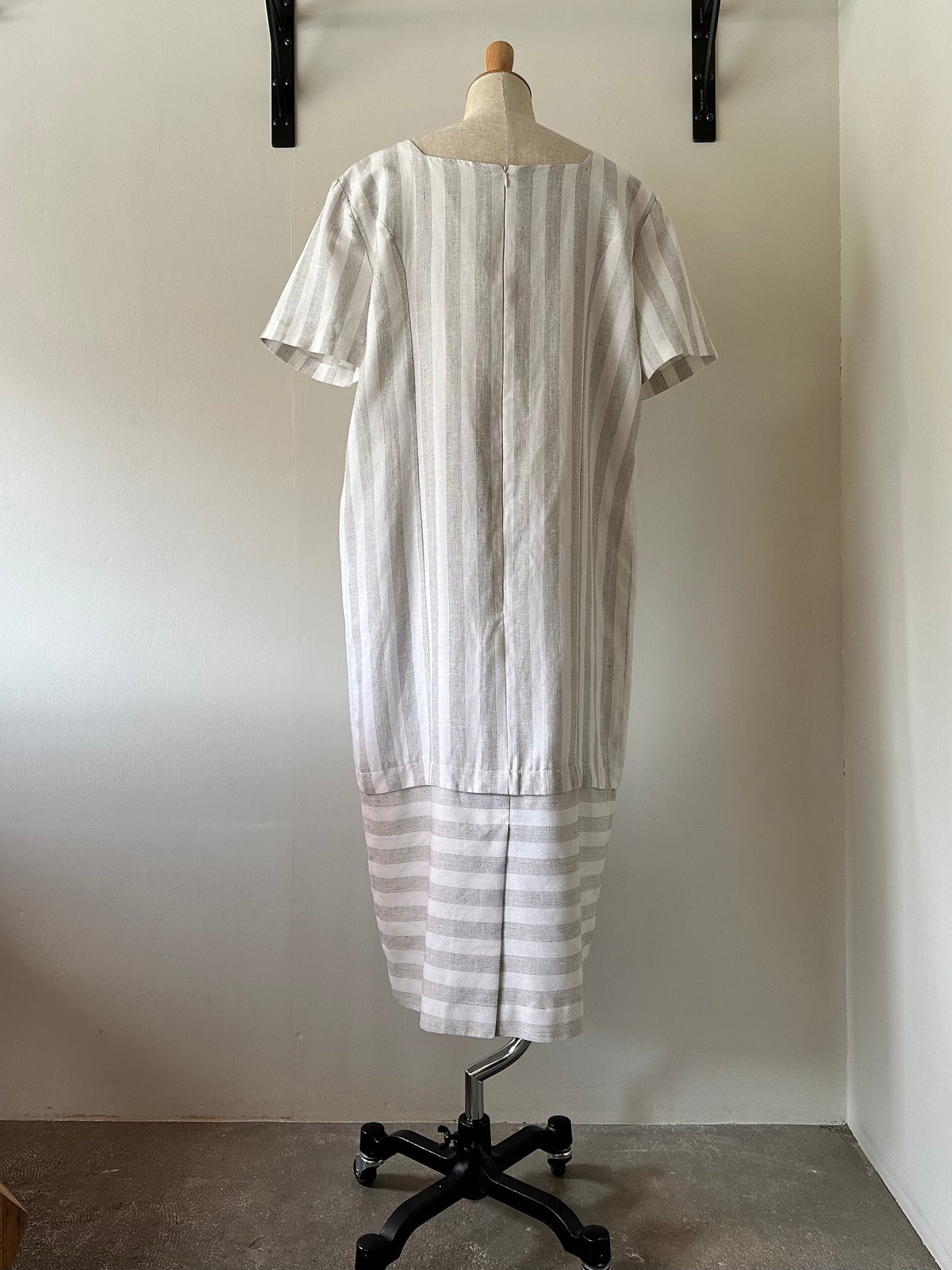 stripe switching dress