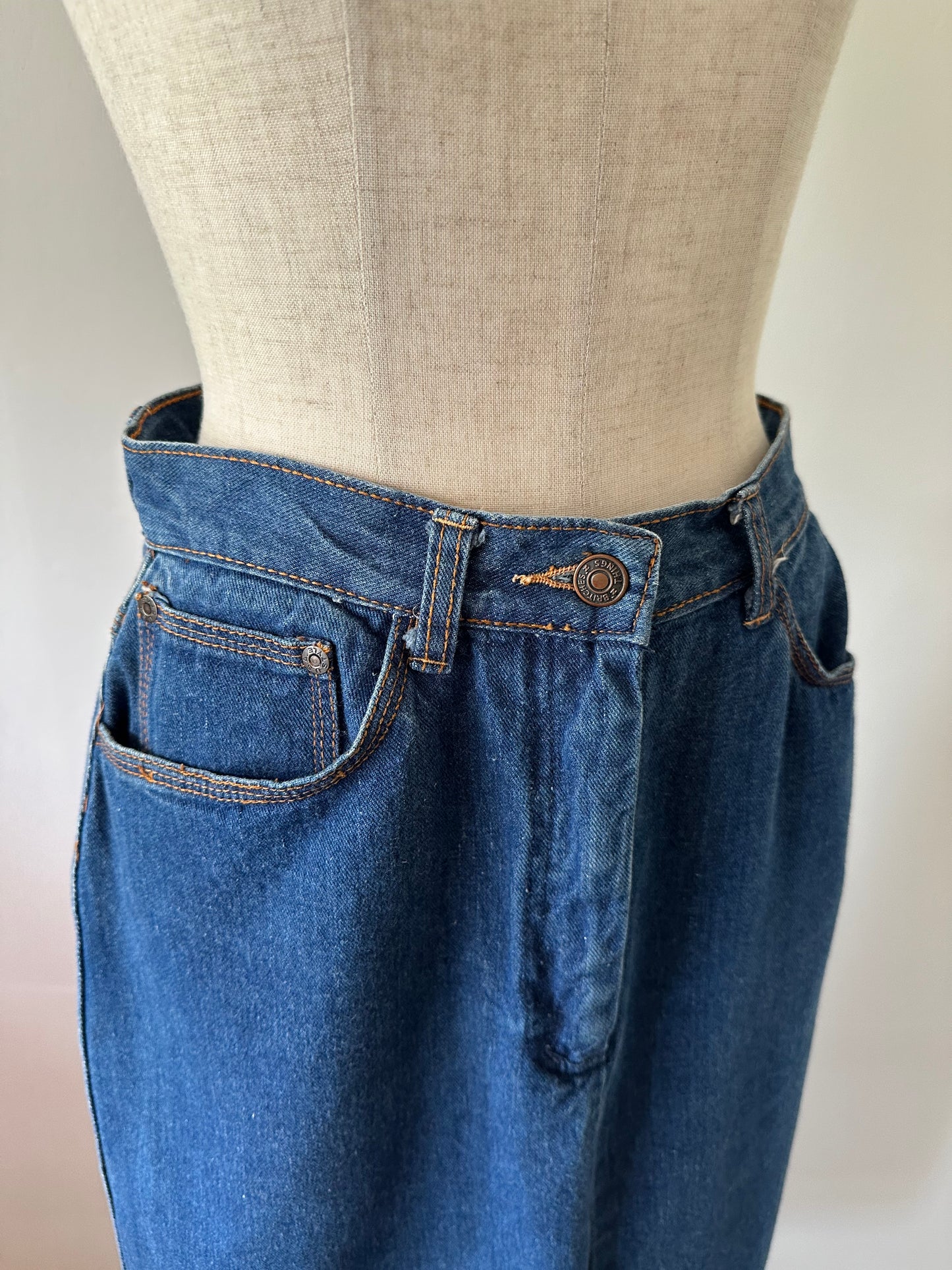denim slit skirt