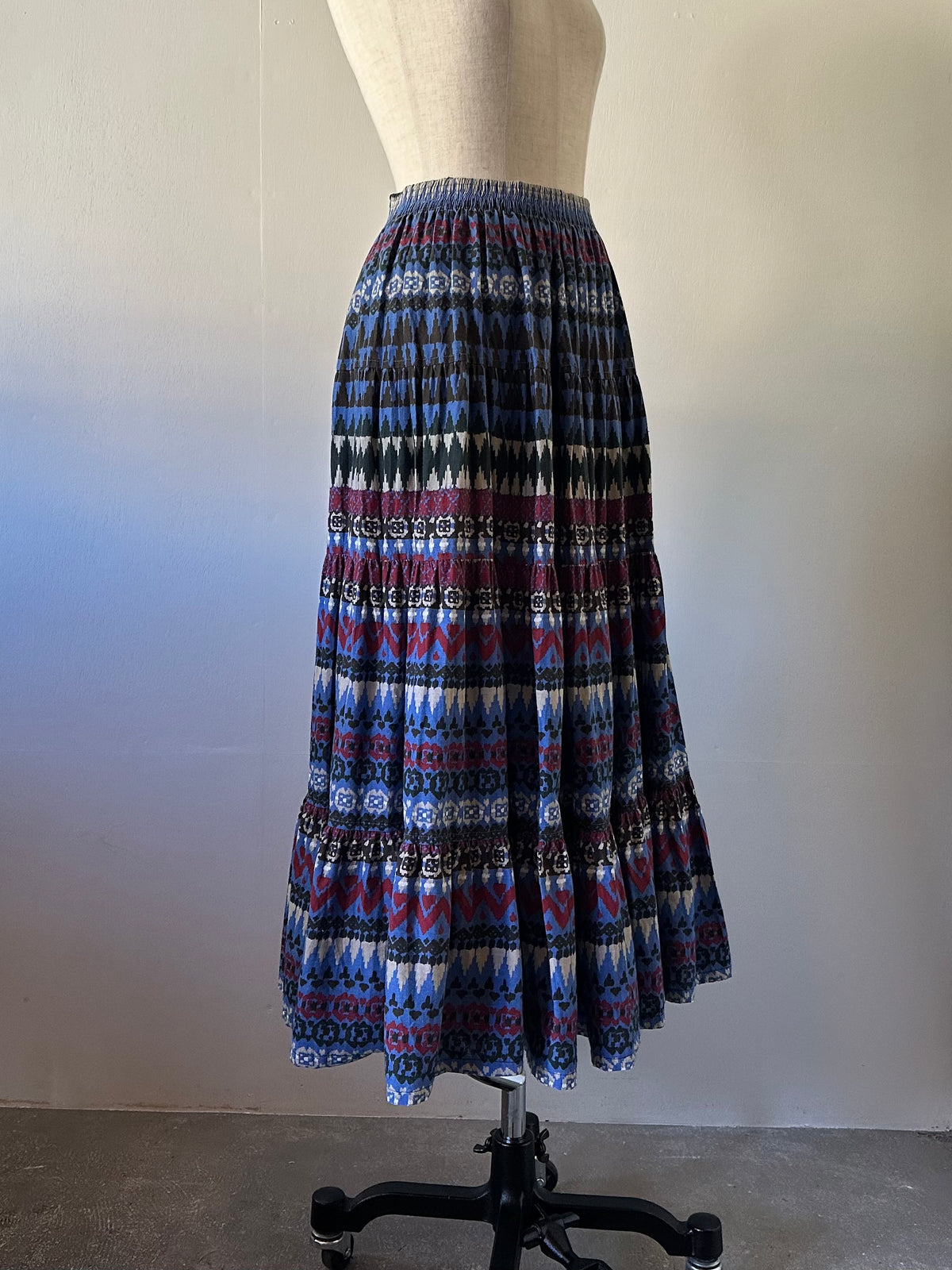 native pattern tiered skirt