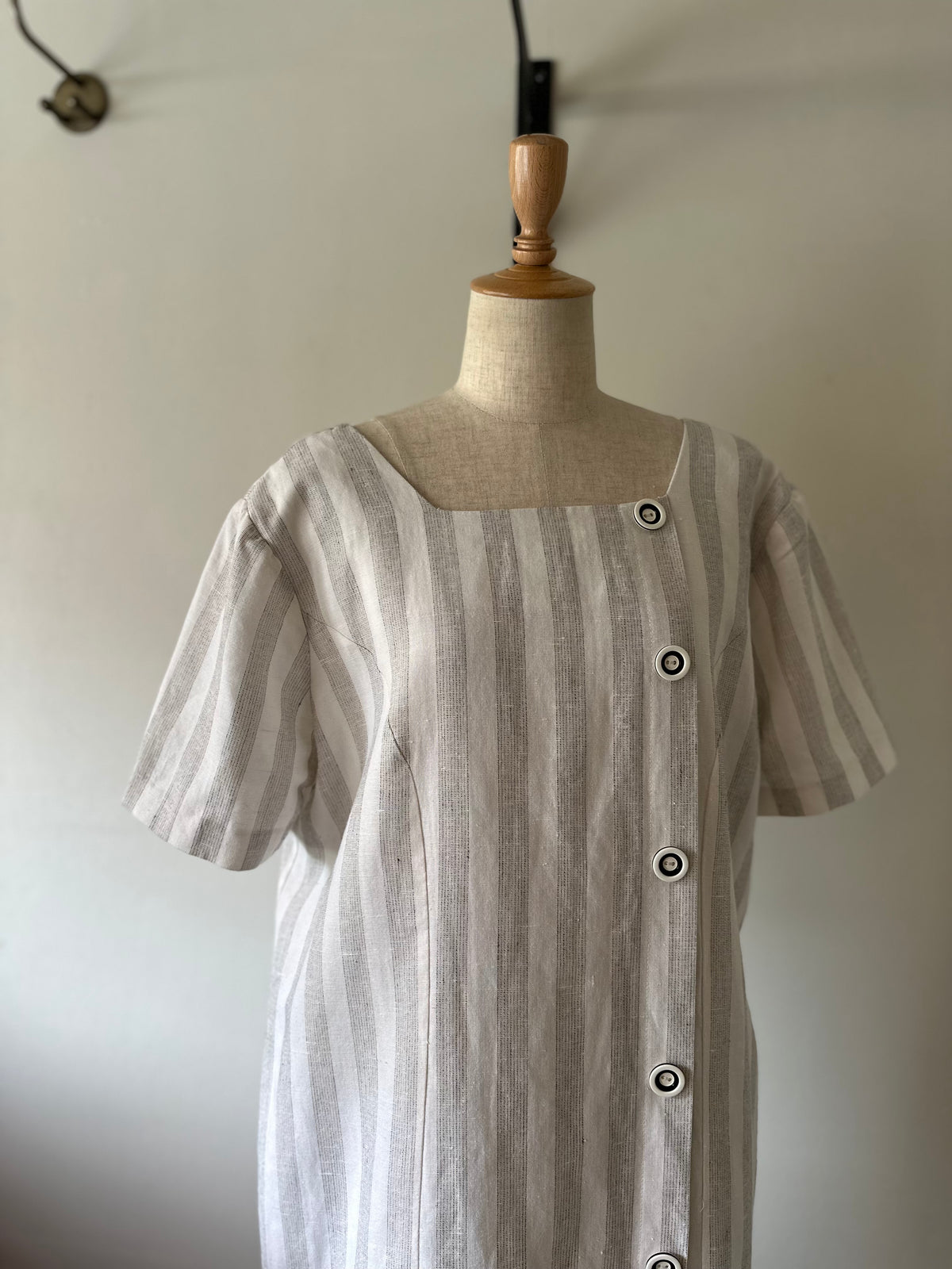 stripe switching dress