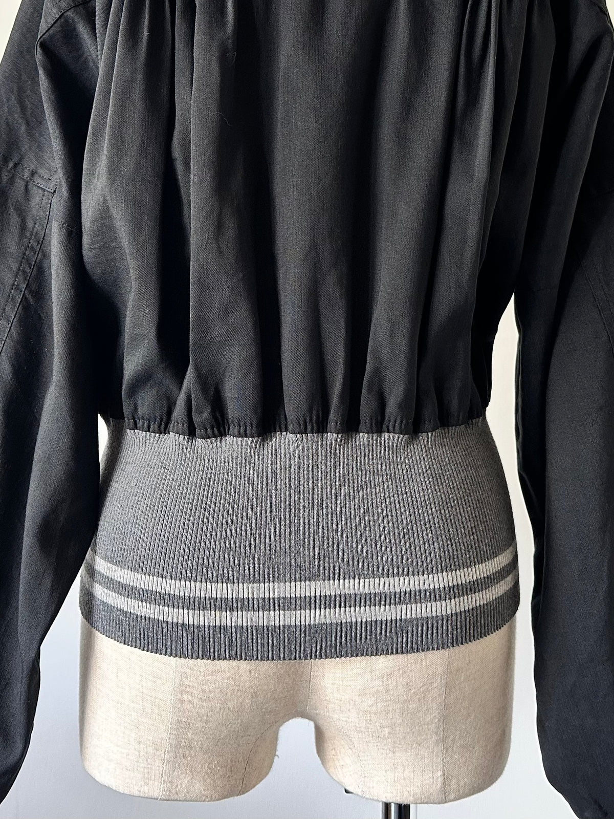 cropped rib jacket