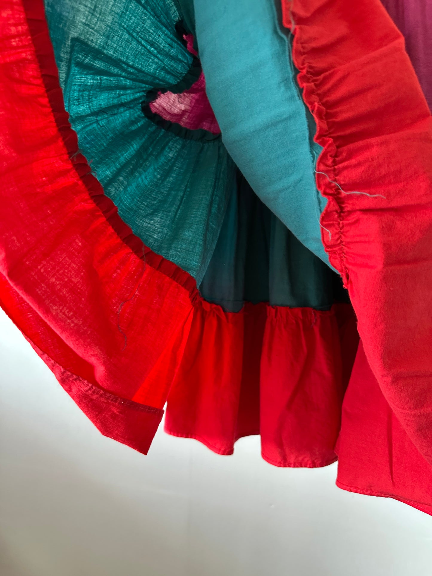 multicolored tiered skirt