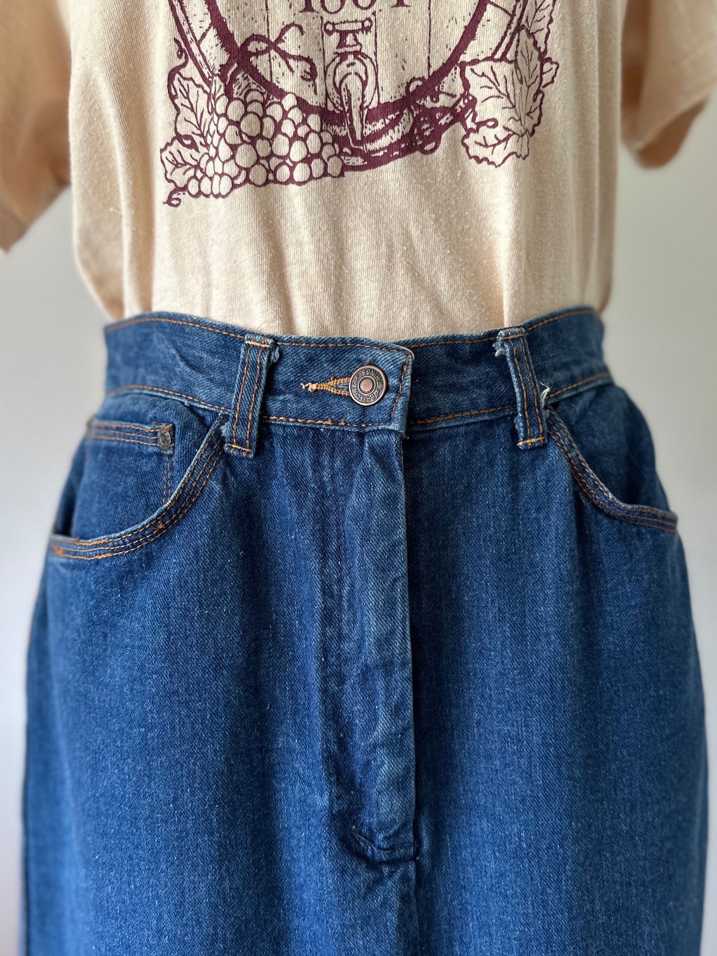 denim slit skirt