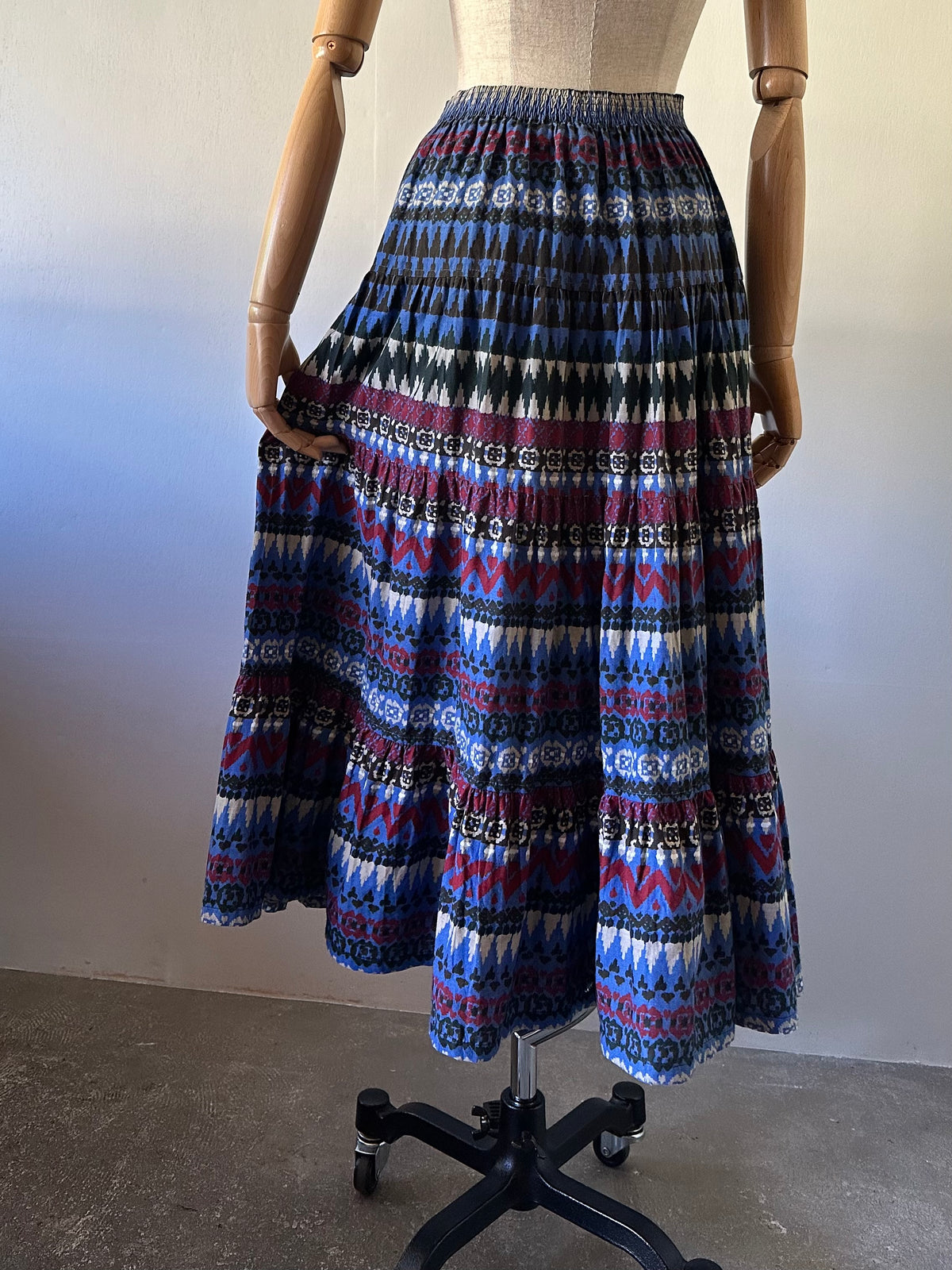 native pattern tiered skirt