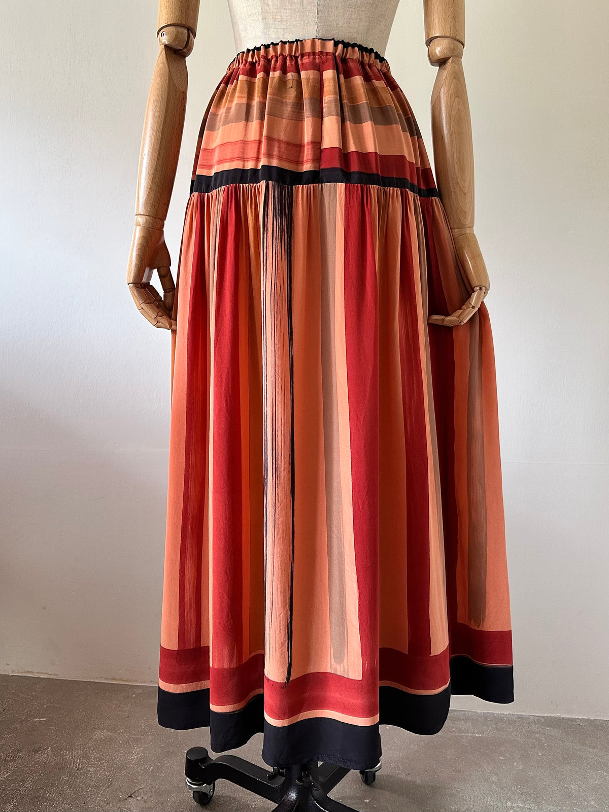 mulch stripe silk skirt