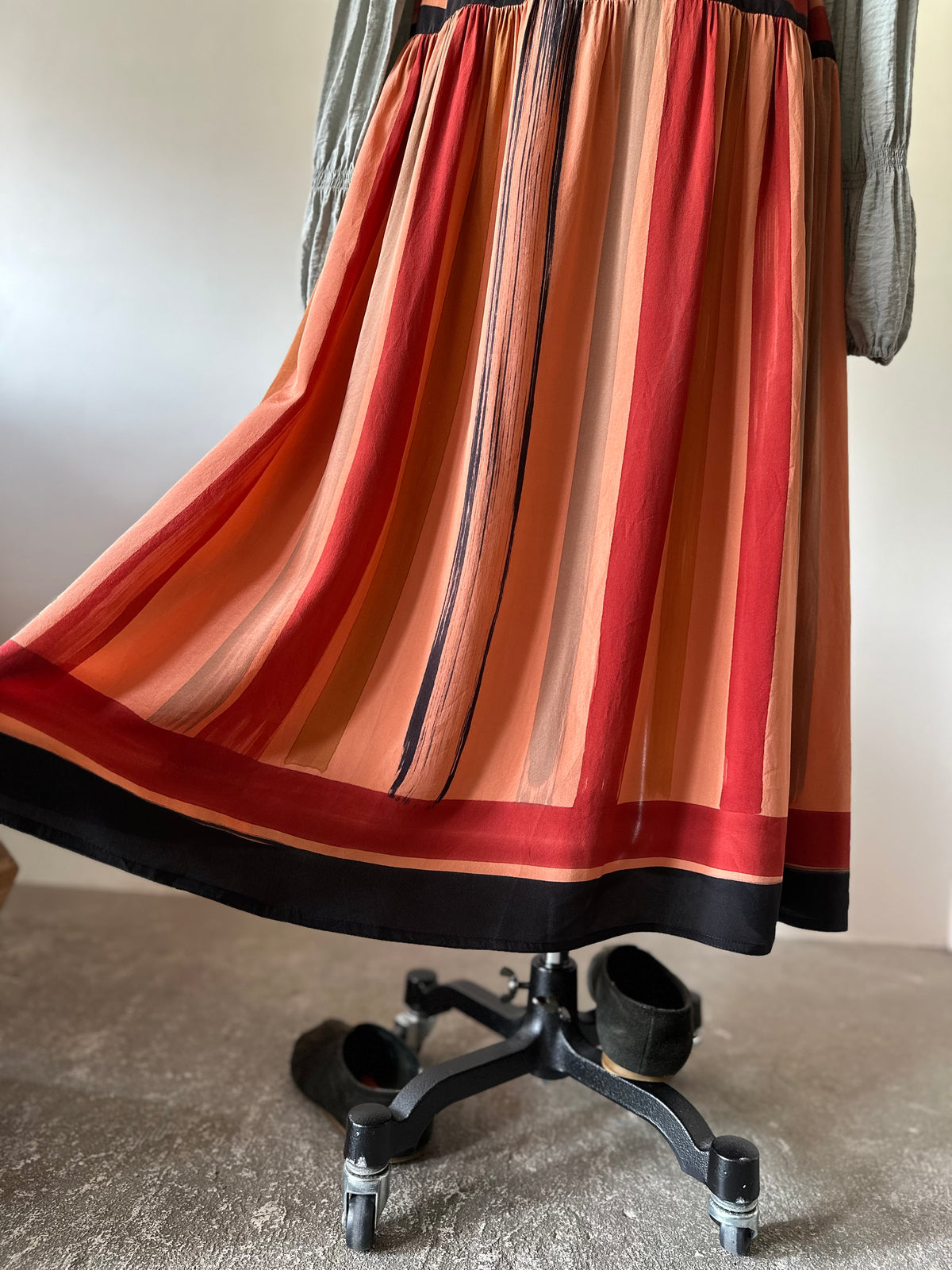 mulch stripe silk skirt