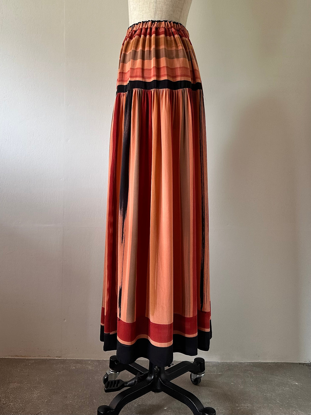 mulch stripe silk skirt