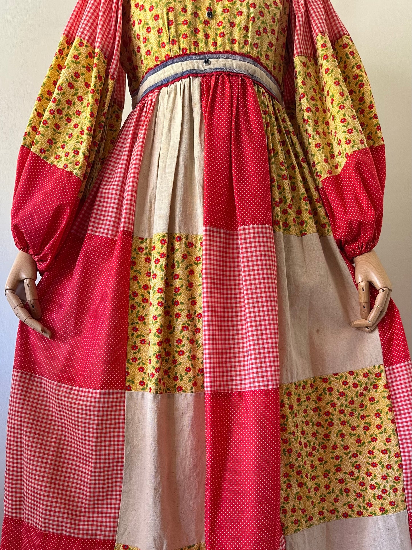 patchwork maxi dress