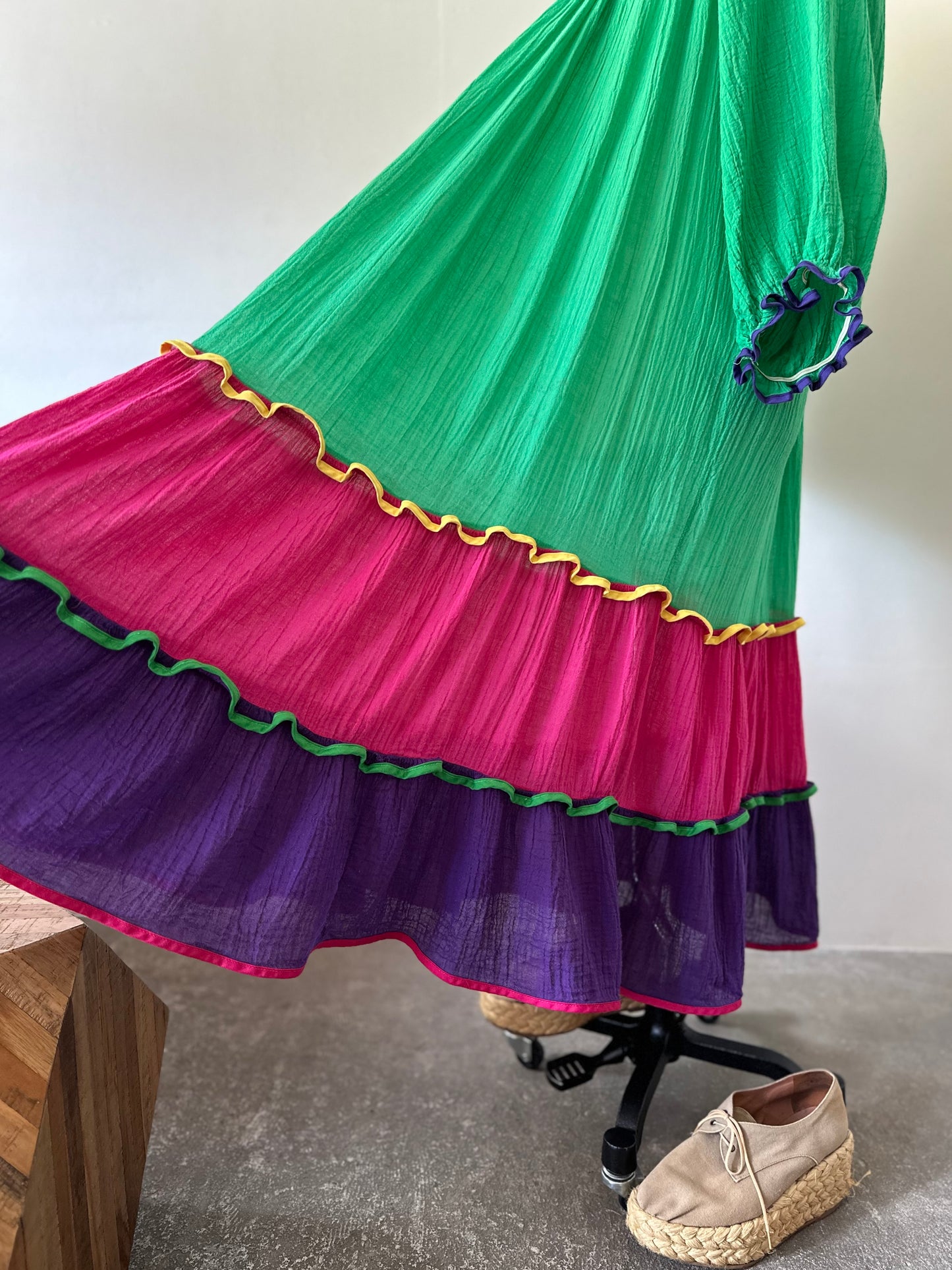 cotton tiered dress