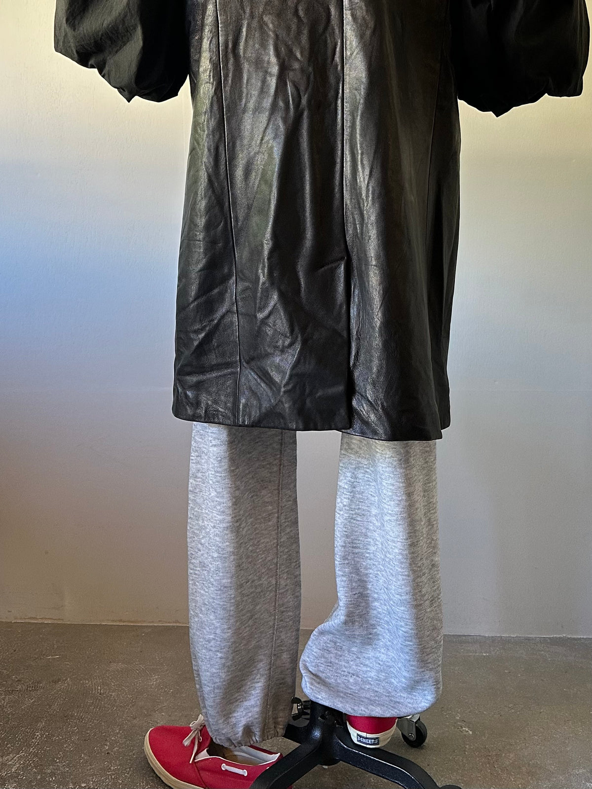leather long vest