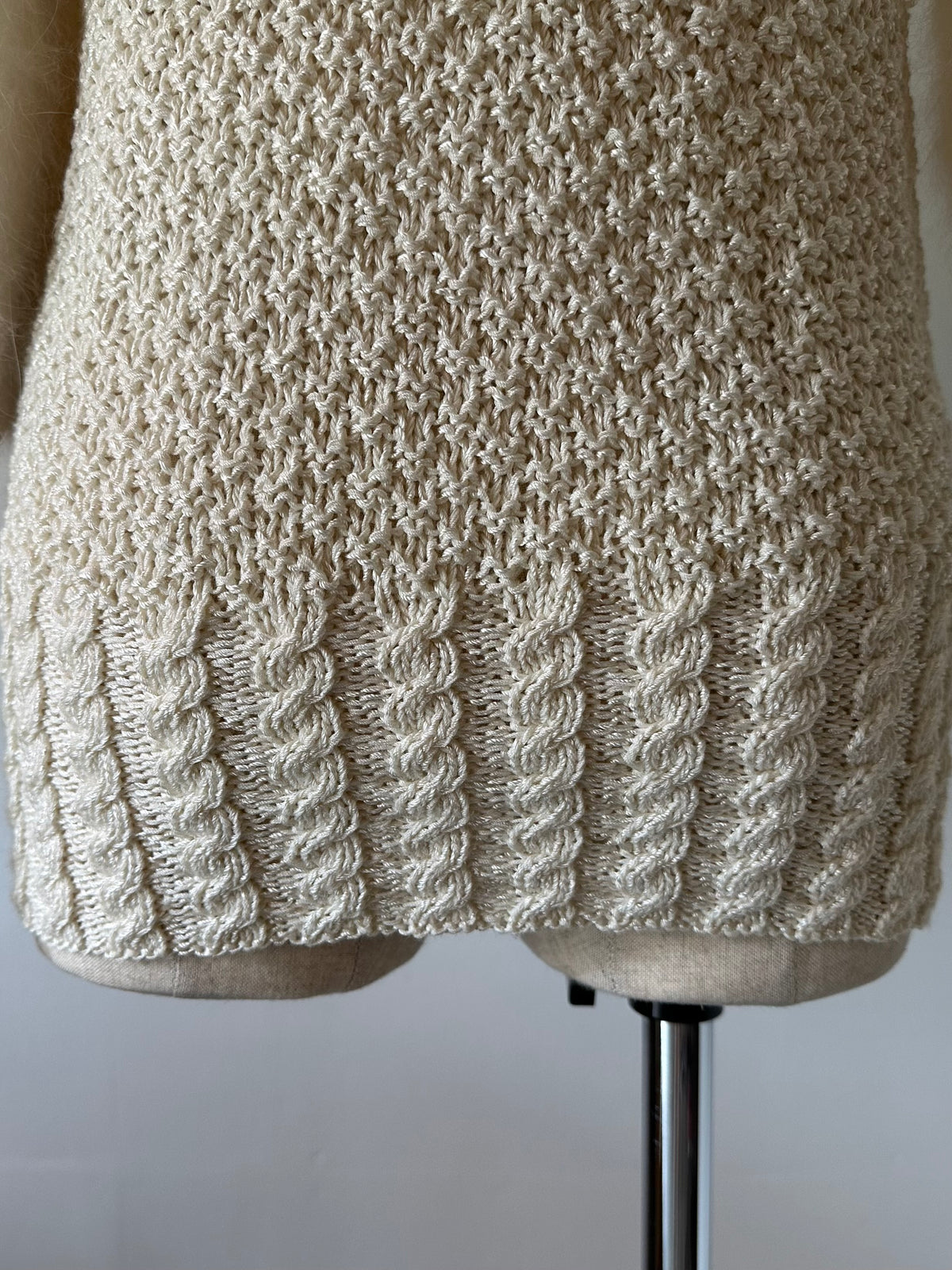 fur sleeve design knit tops