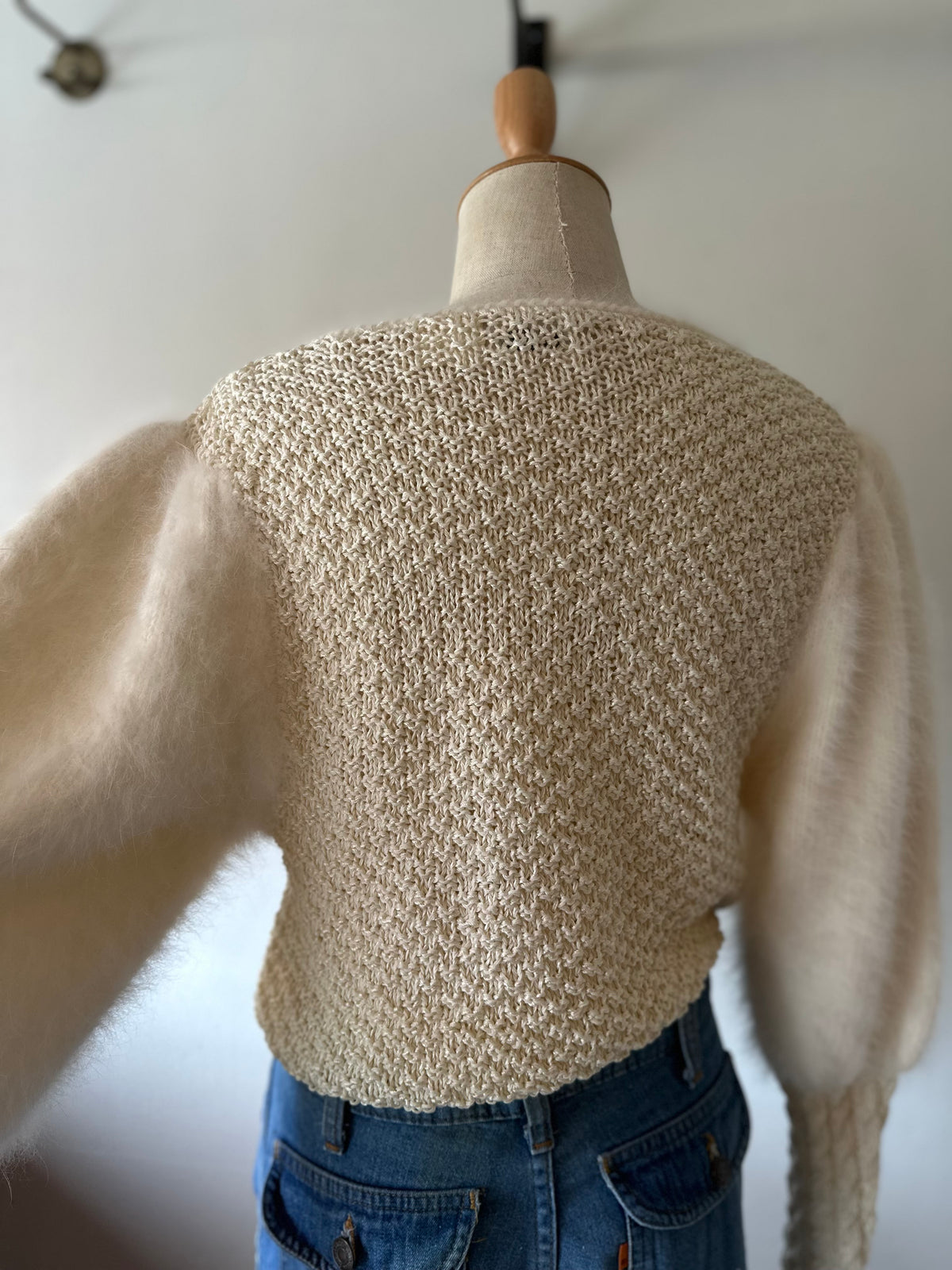 fur sleeve design knit tops