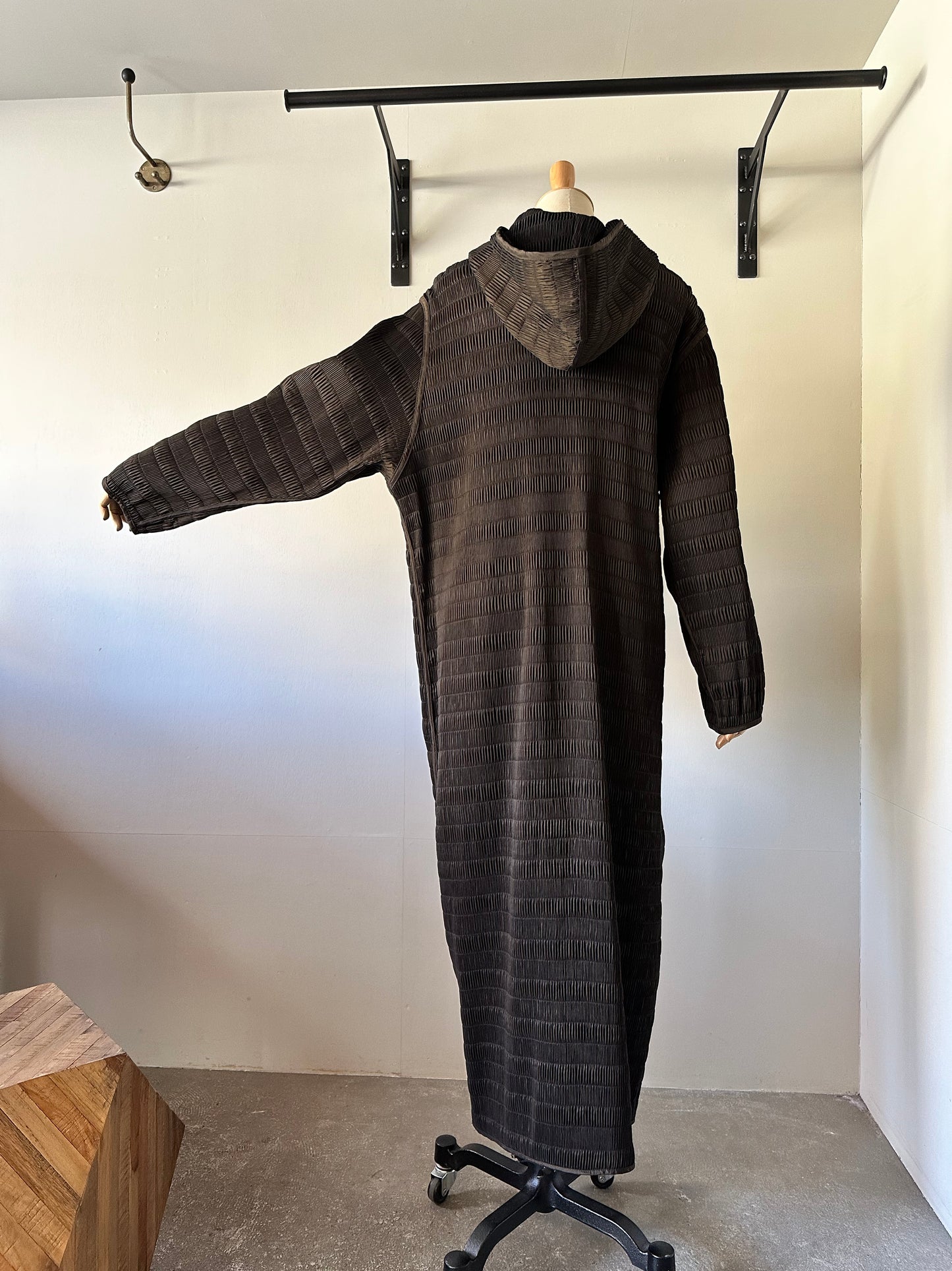 reversible pleats coat