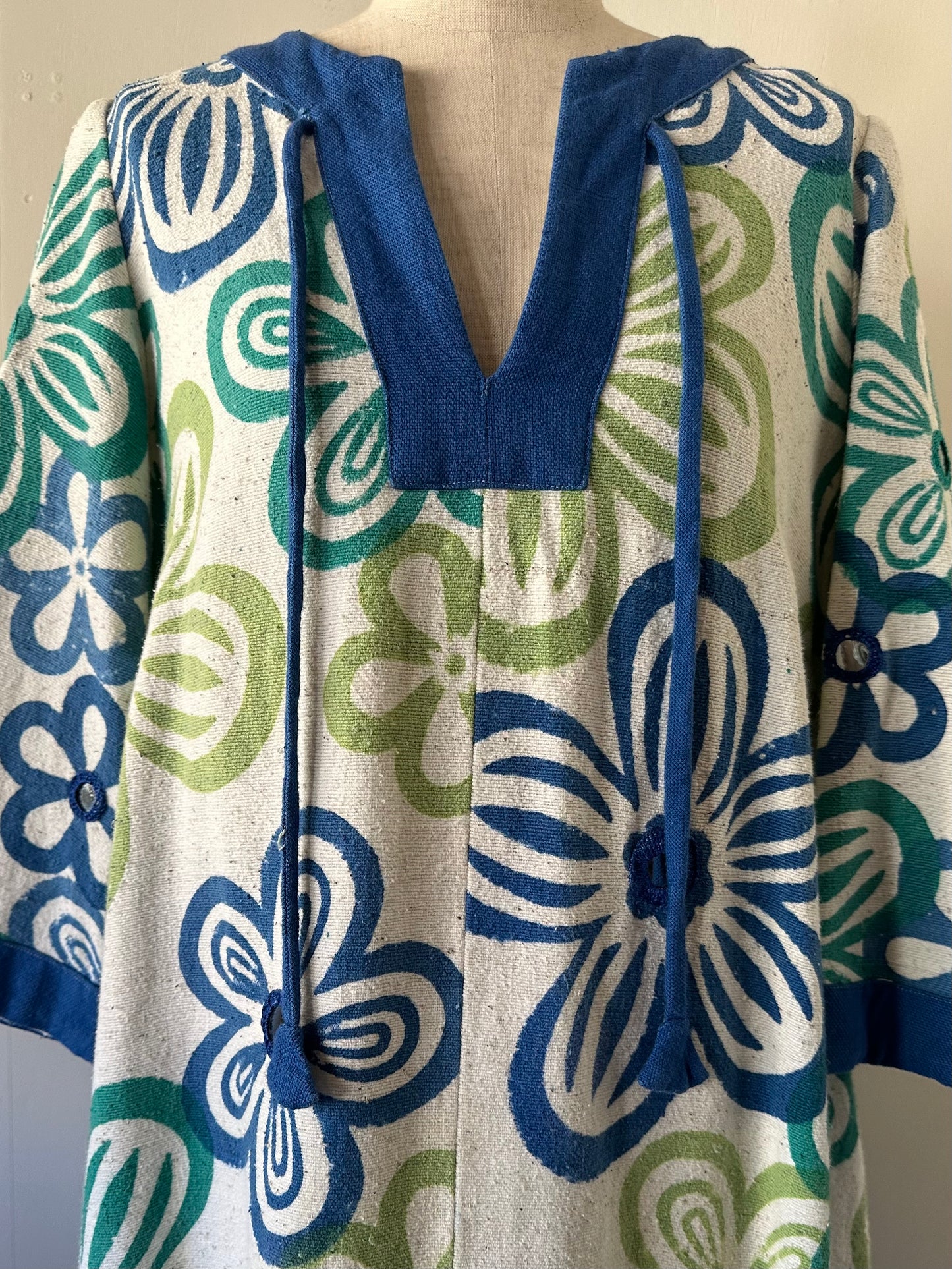 vintage floral mirror work dress