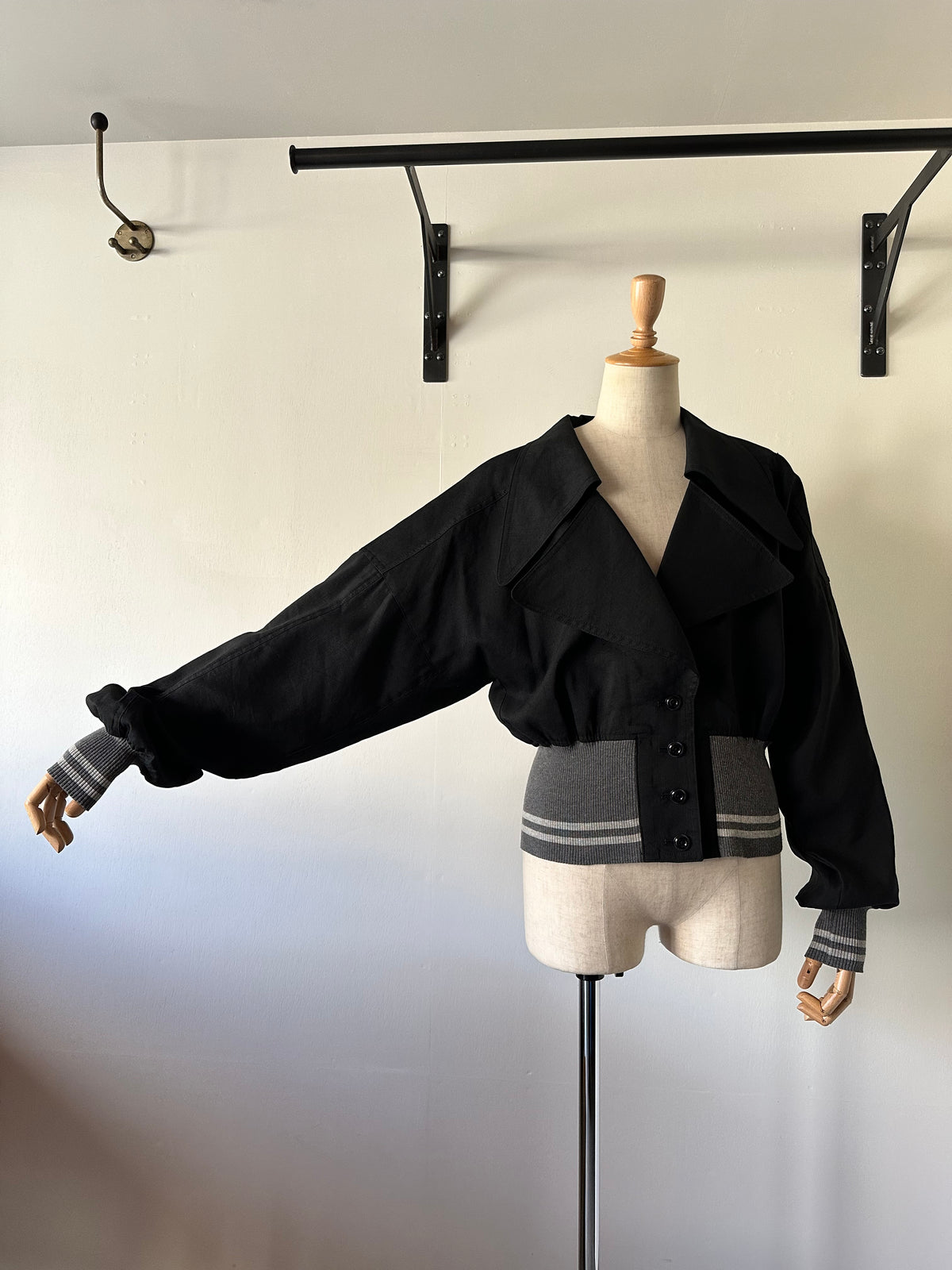 cropped rib jacket