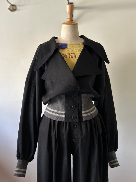 cropped rib jacket