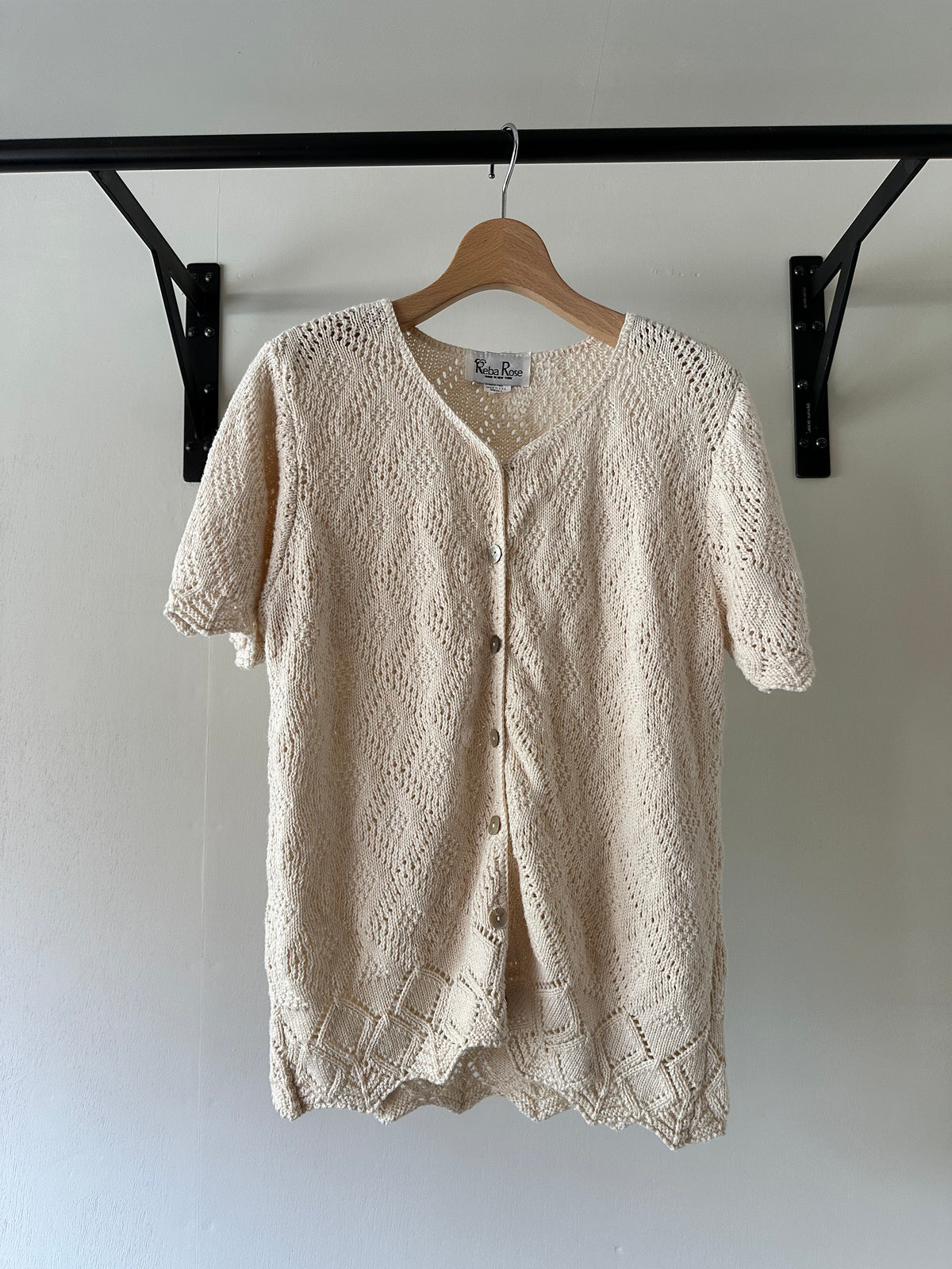 short sleeve knit cardigan