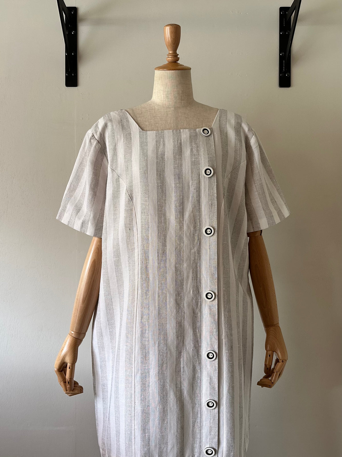 stripe switching dress