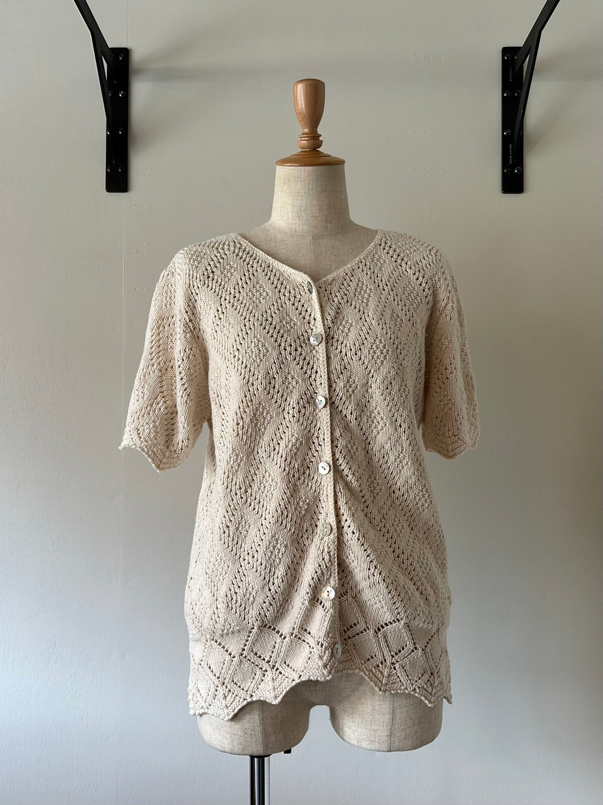 short sleeve knit cardigan