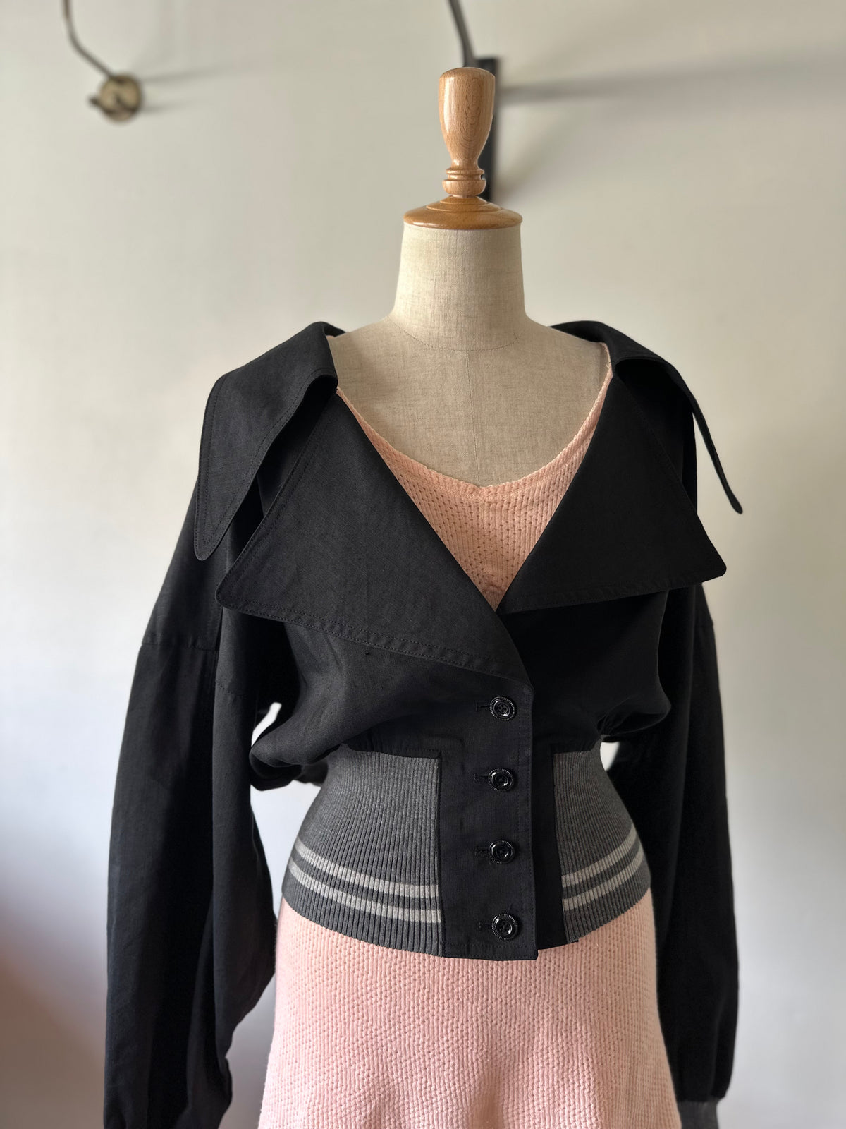 cropped rib jacket