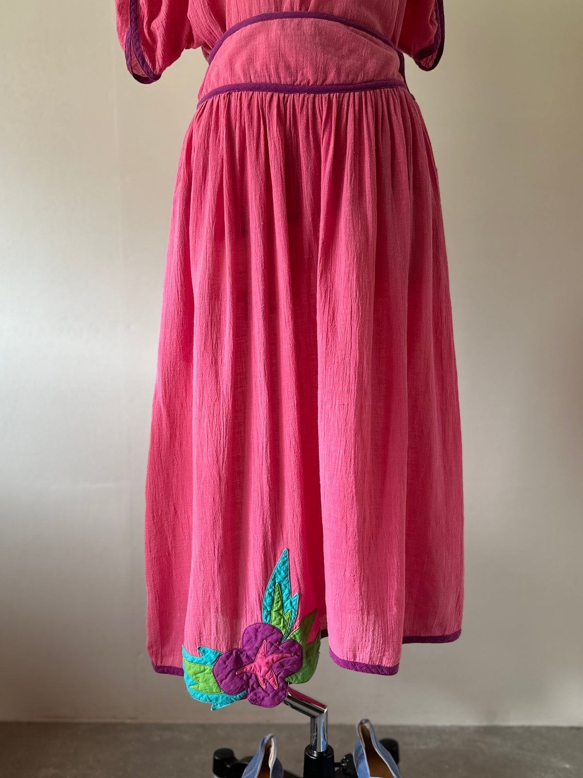 flower appliqué two-piece(set)