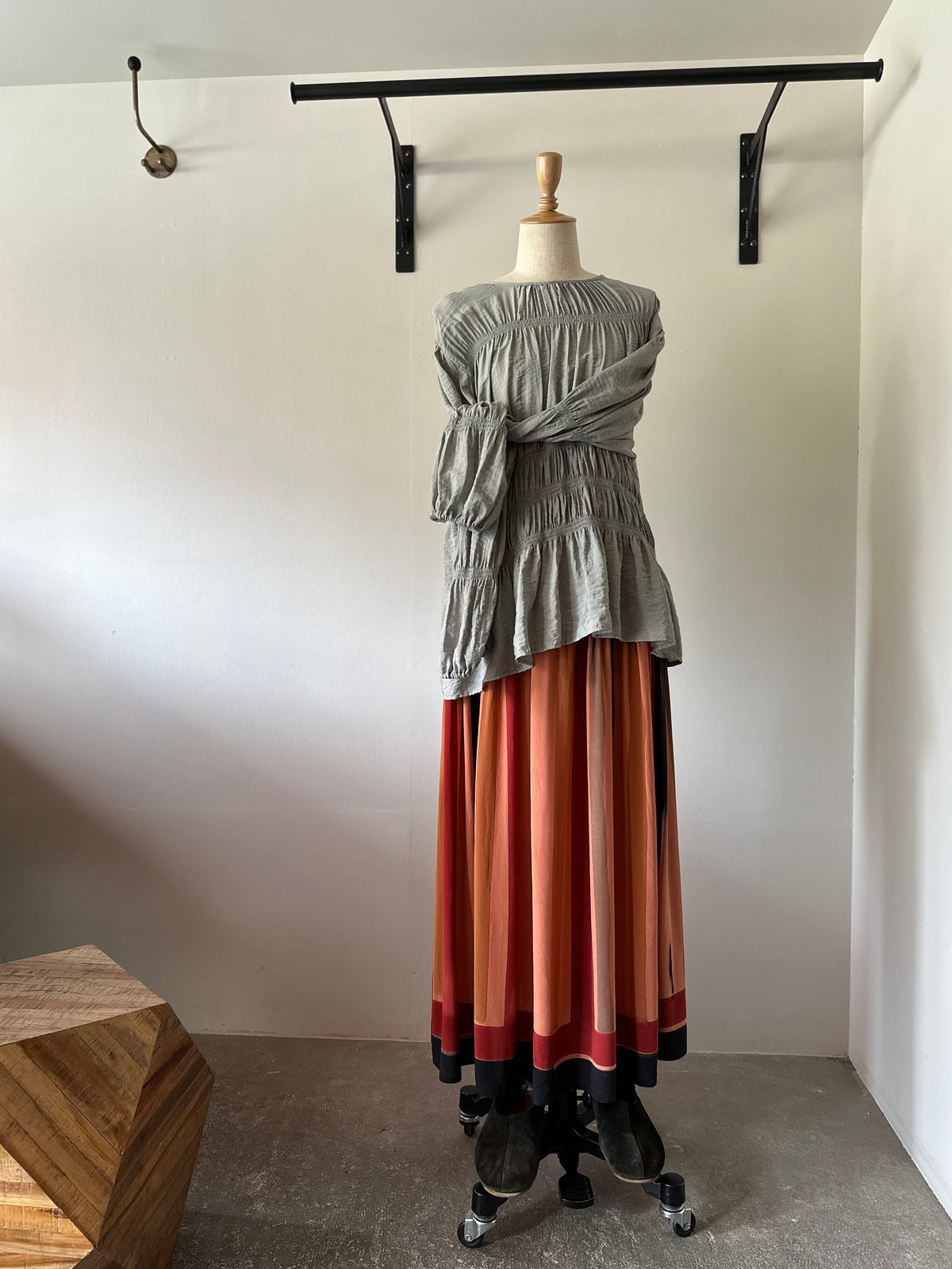 mulch stripe silk skirt