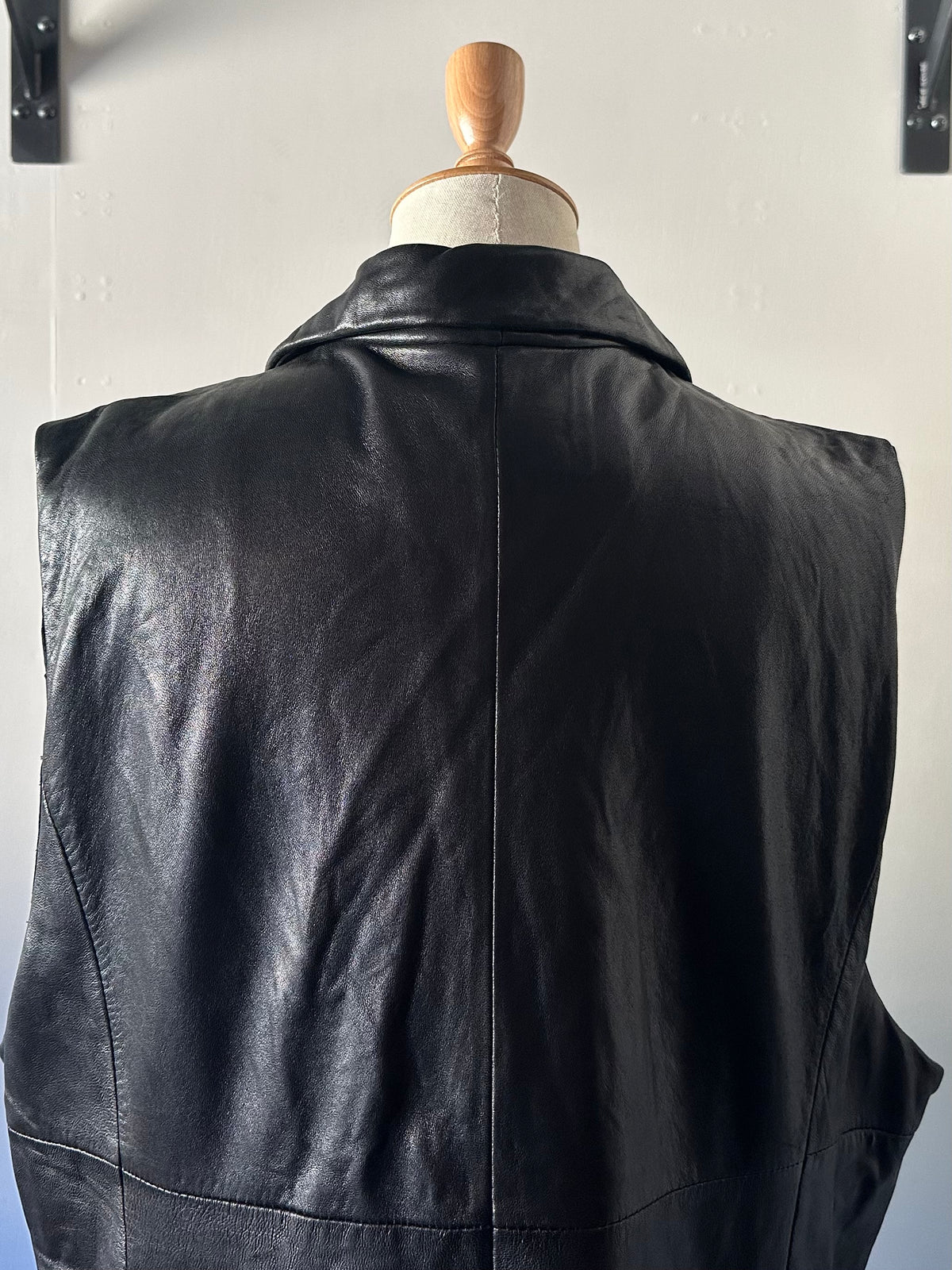 leather long vest
