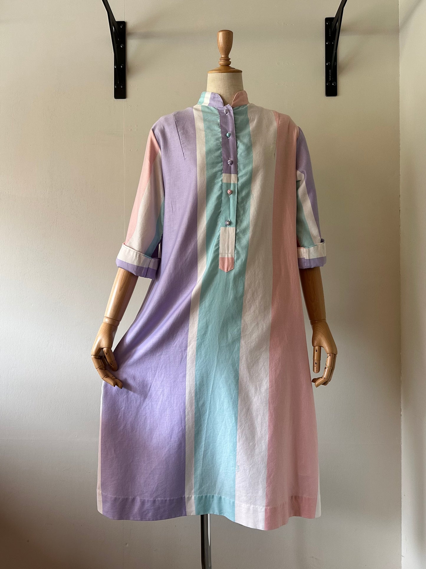 multi stripe shirt dress