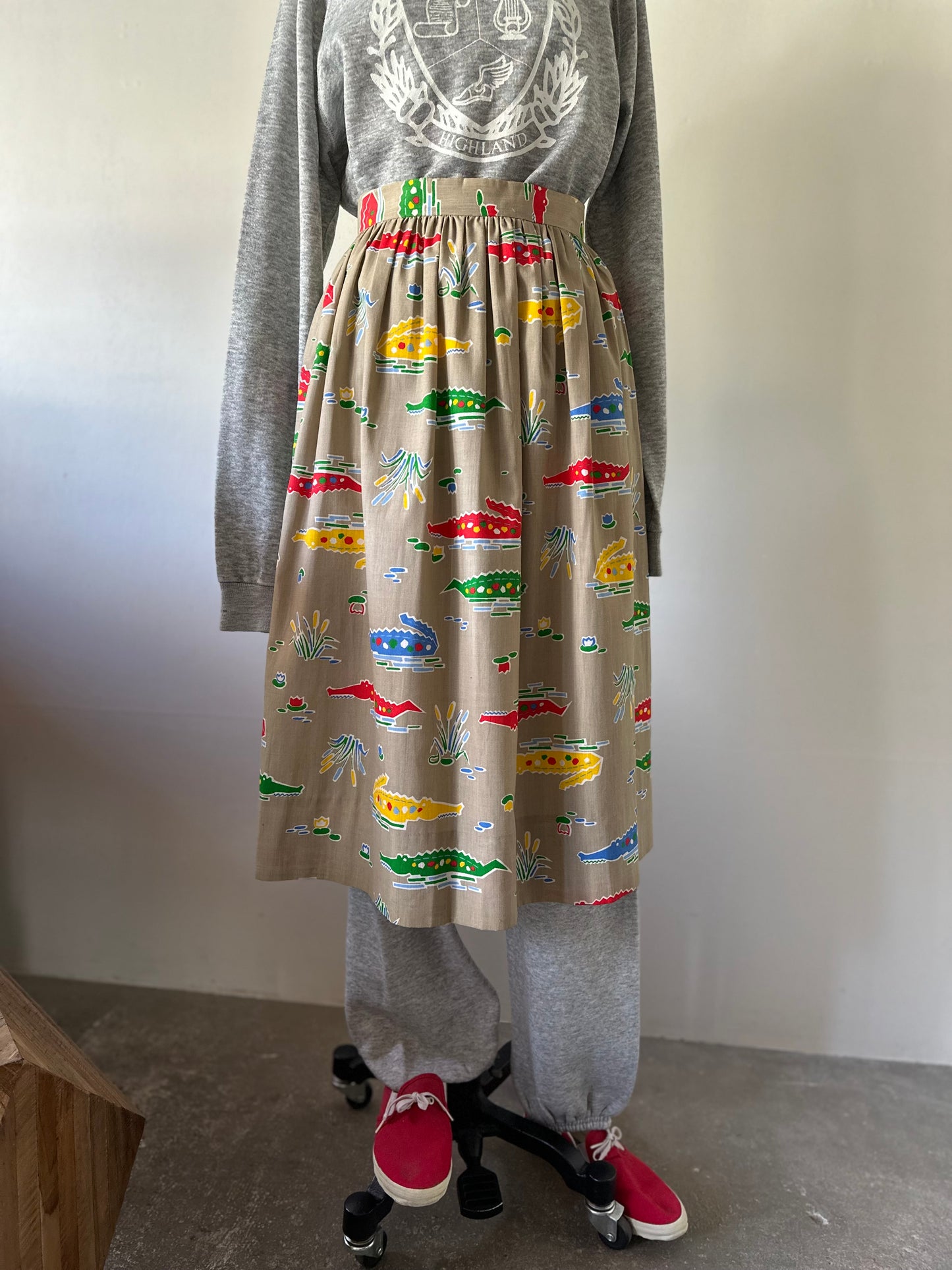 crocodile pattern skirt