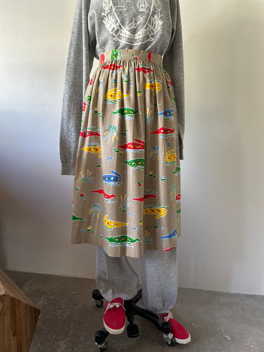 crocodile pattern skirt