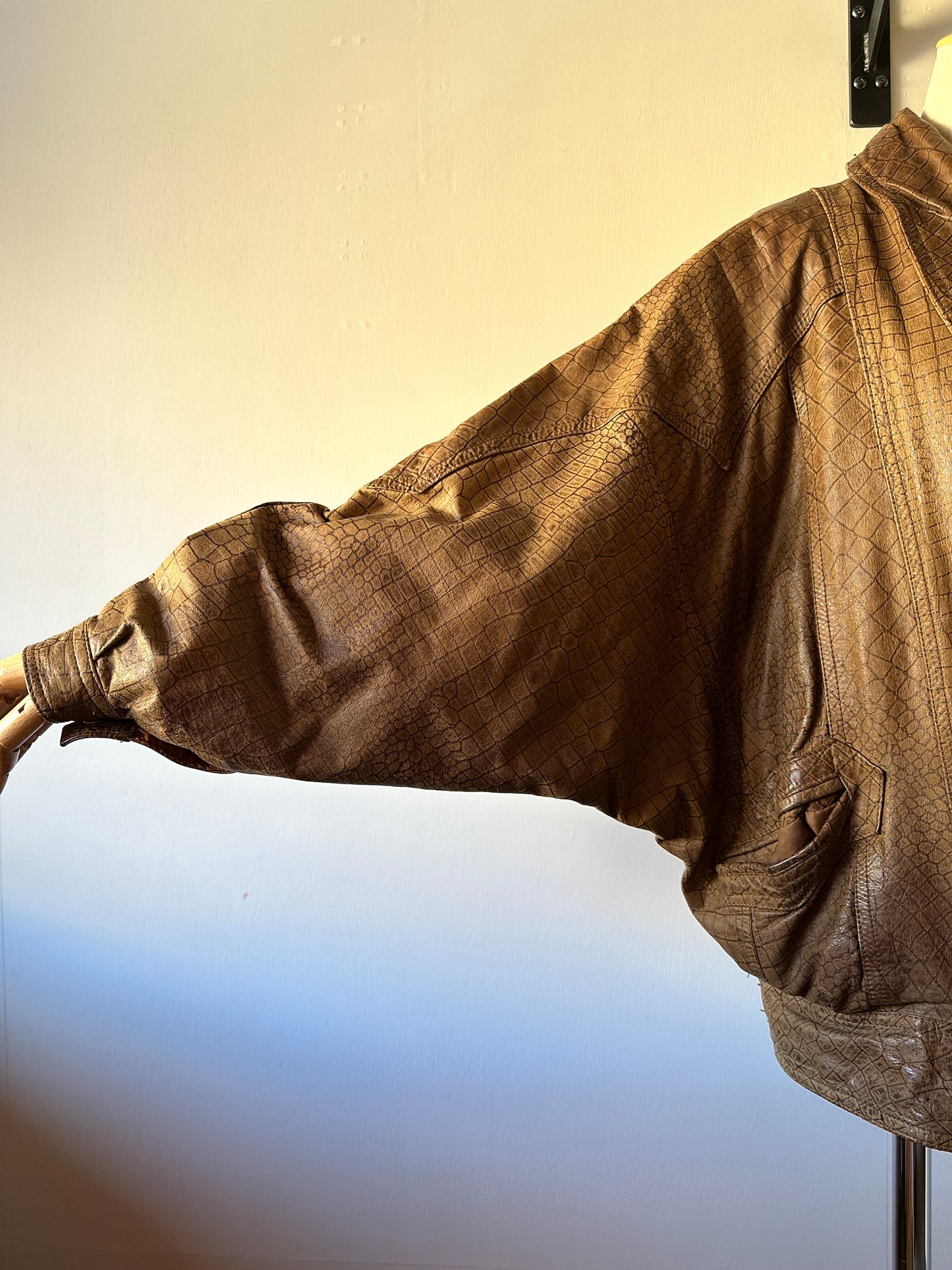 dolman sleeve leather jacket