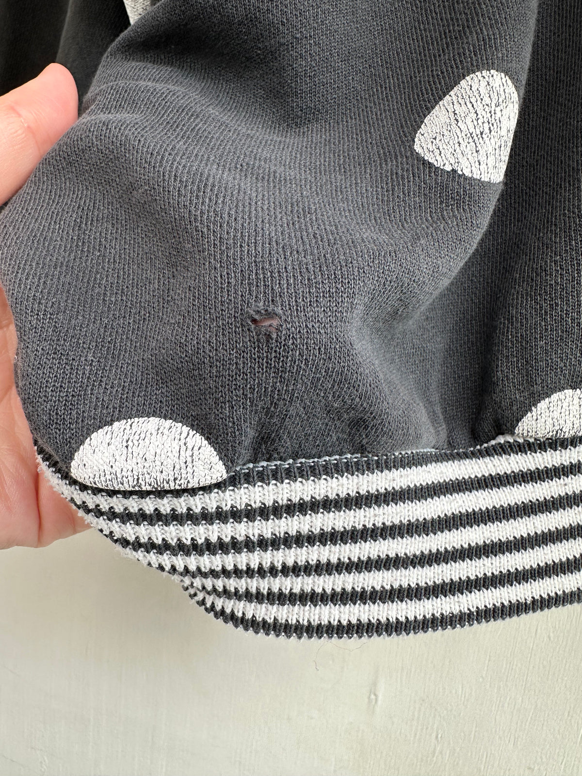 dots stripe dolman sleeve tops