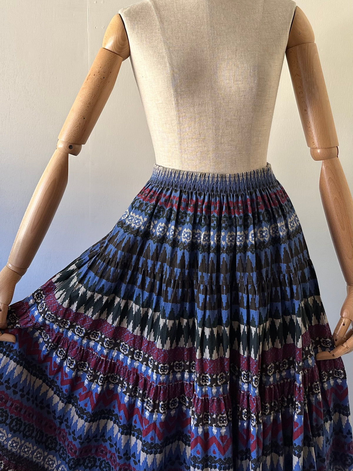 native pattern tiered skirt