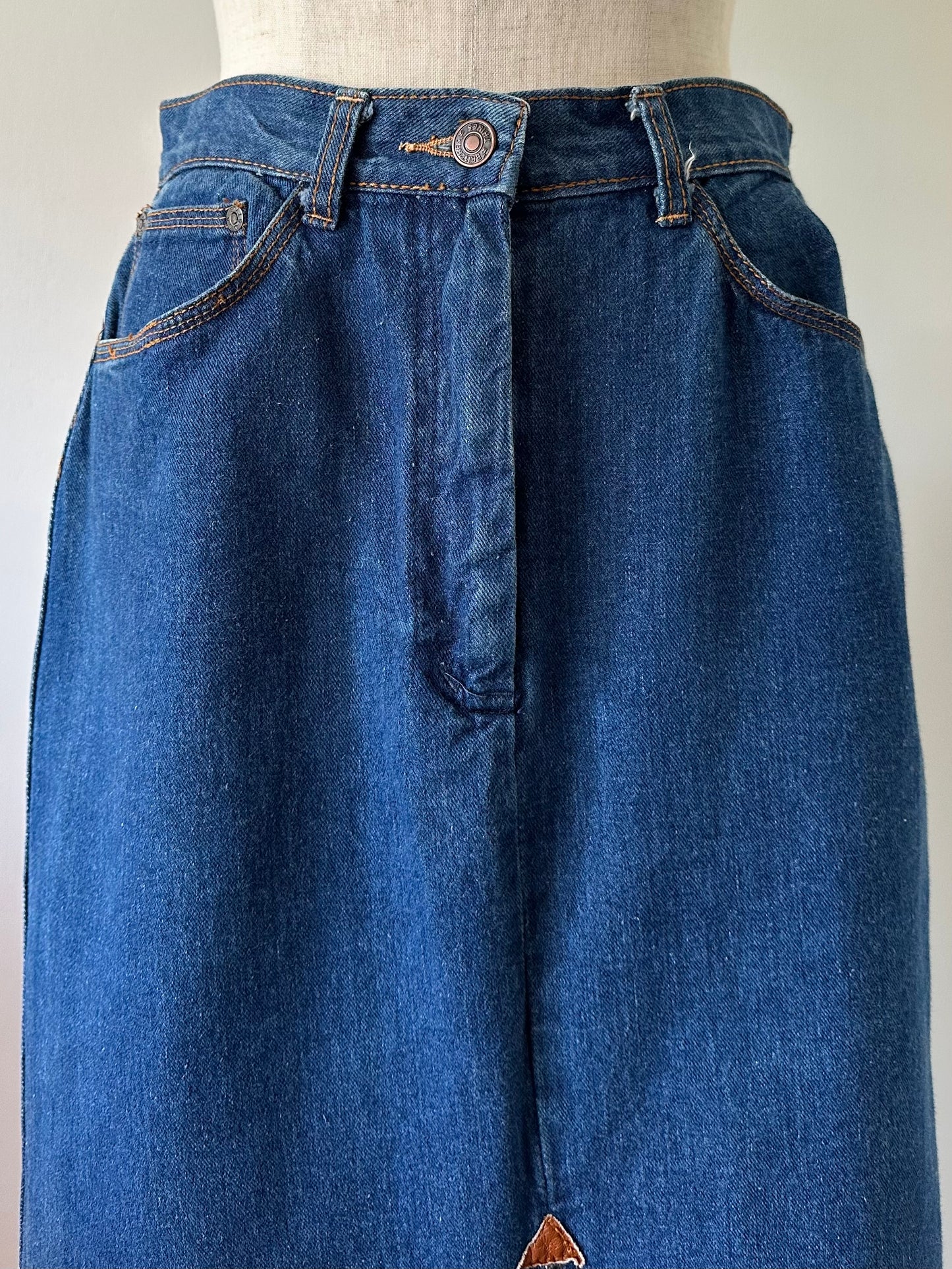 denim slit skirt