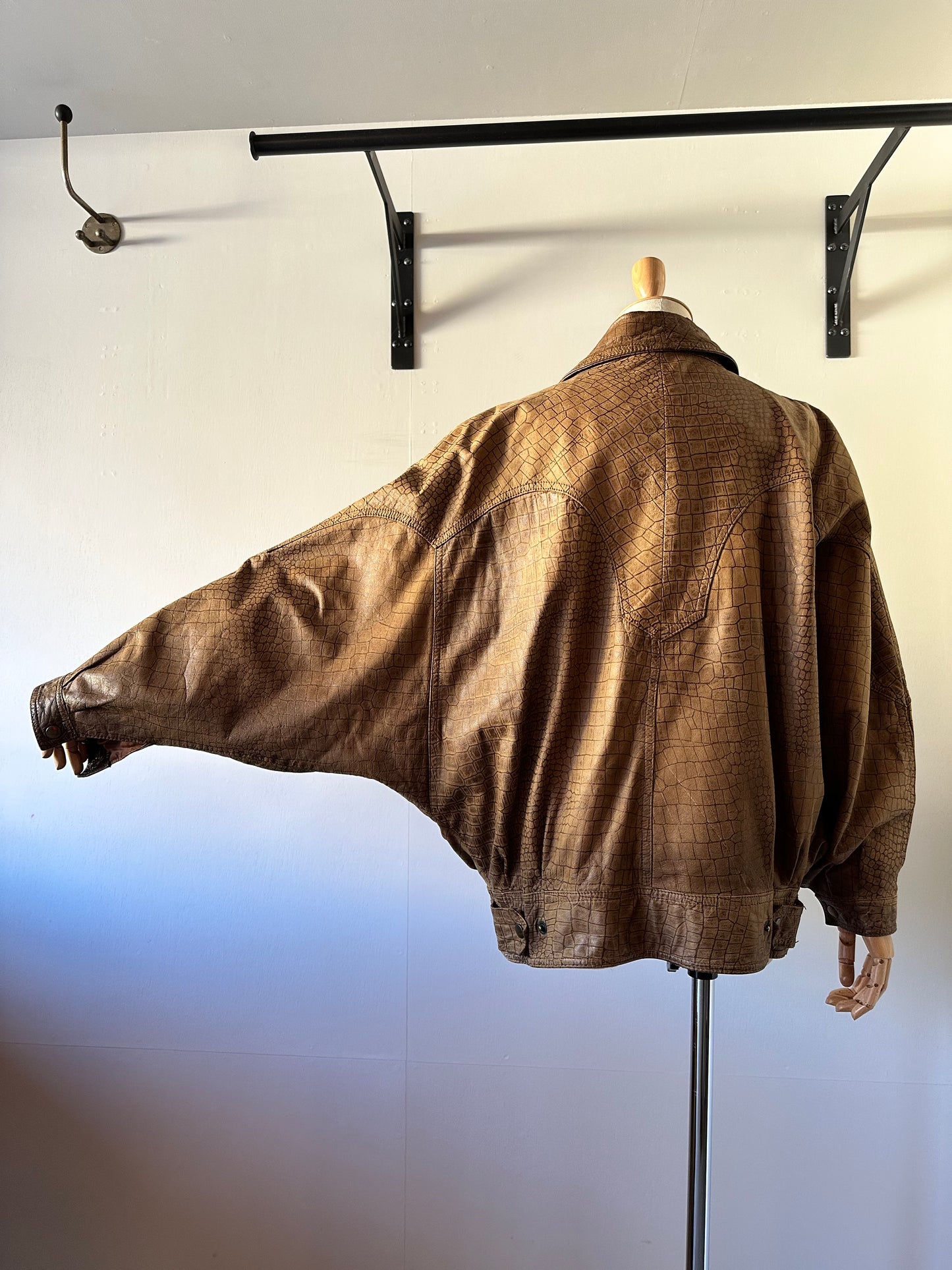 dolman sleeve leather jacket