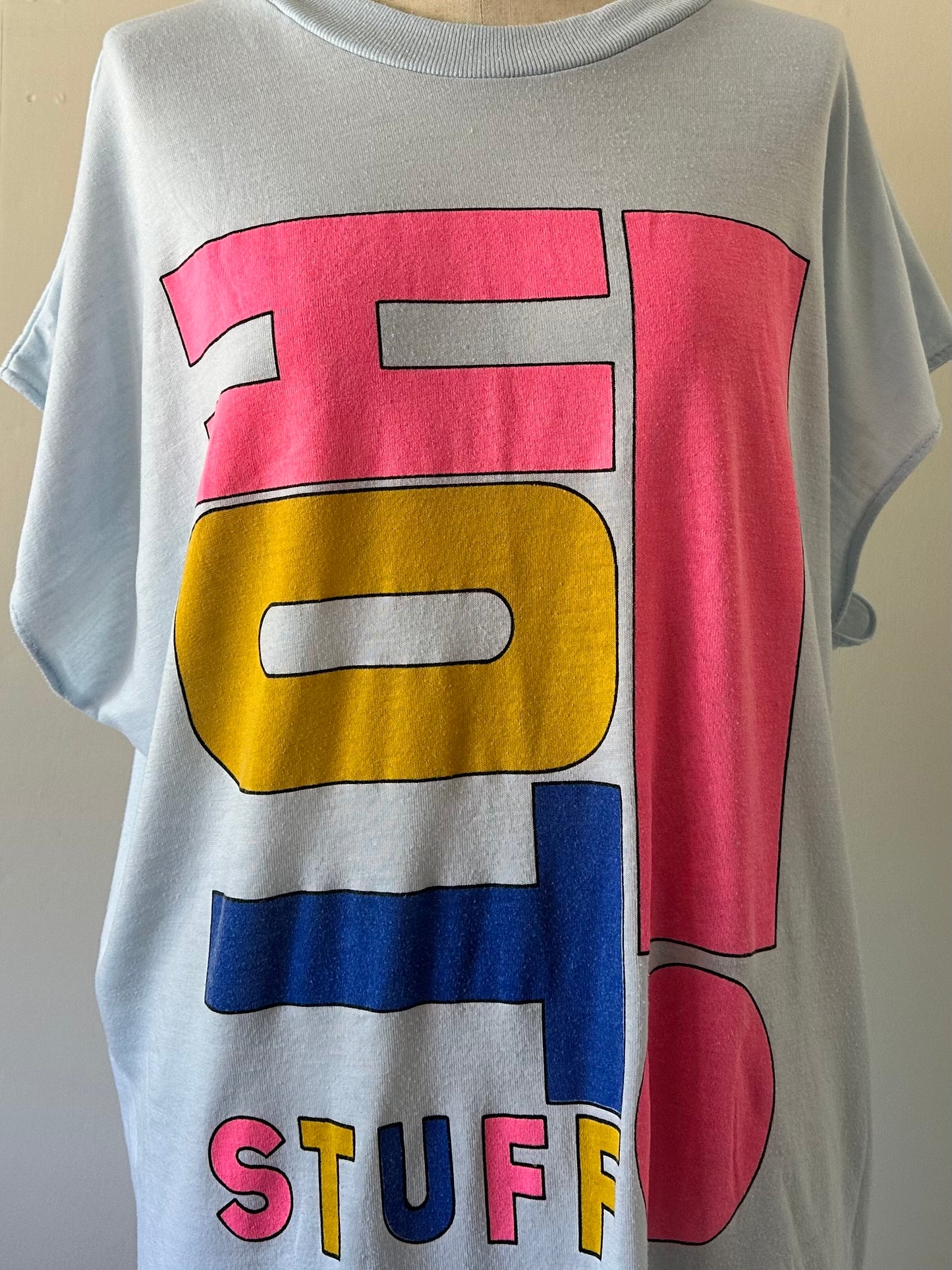 sleeveless print T-shirt