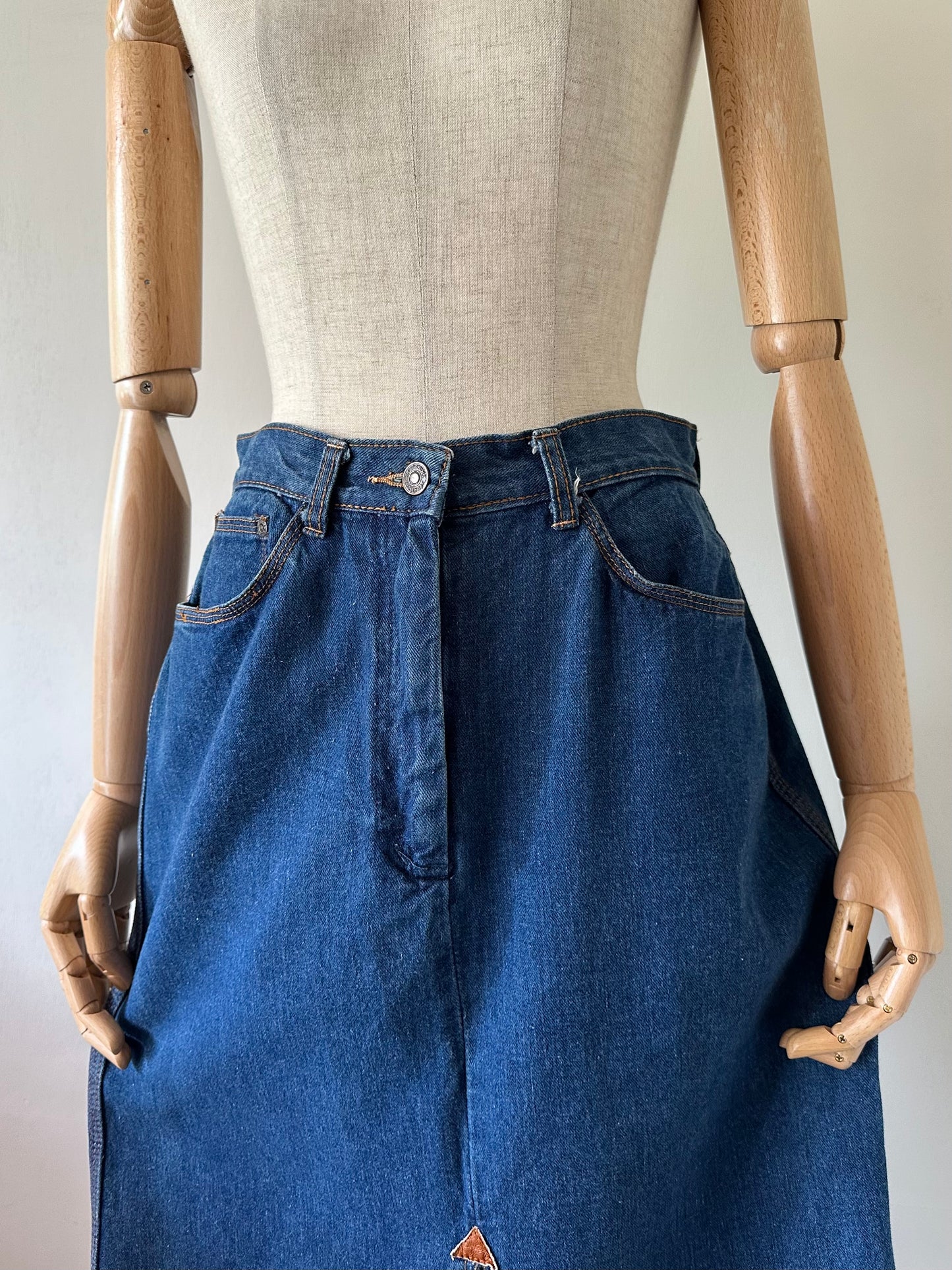 denim slit skirt