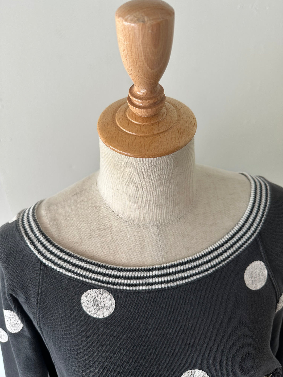dots stripe dolman sleeve tops