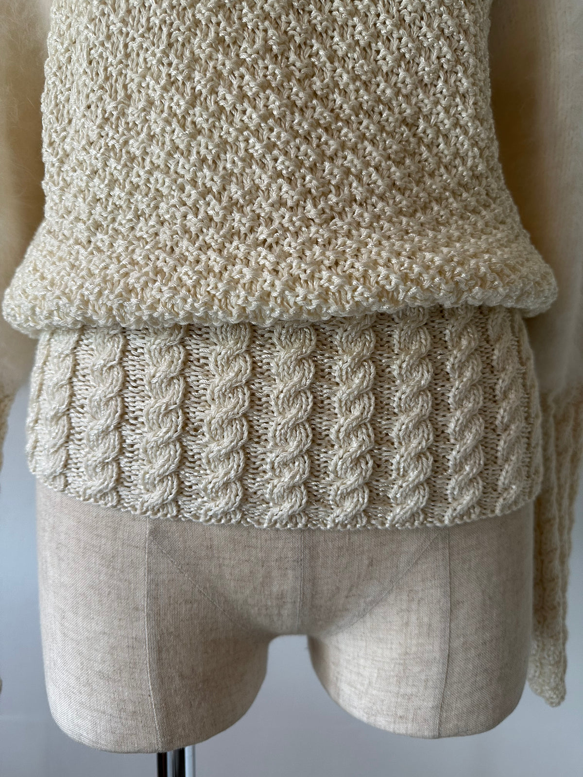 fur sleeve design knit tops