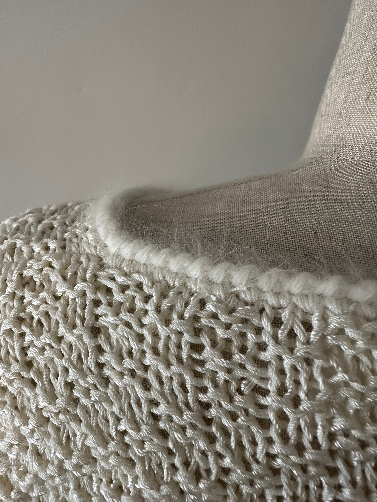 fur sleeve design knit tops