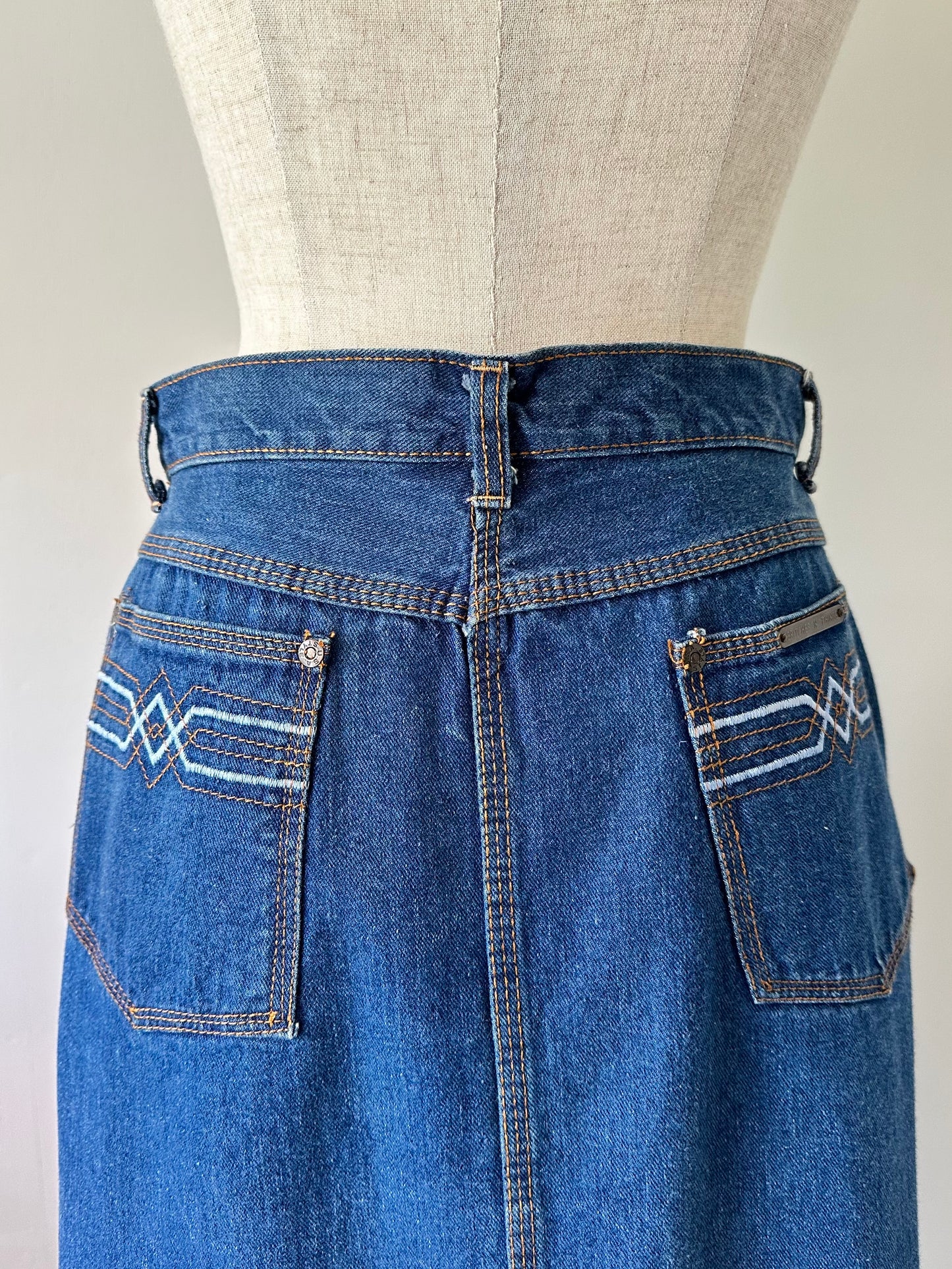 denim slit skirt