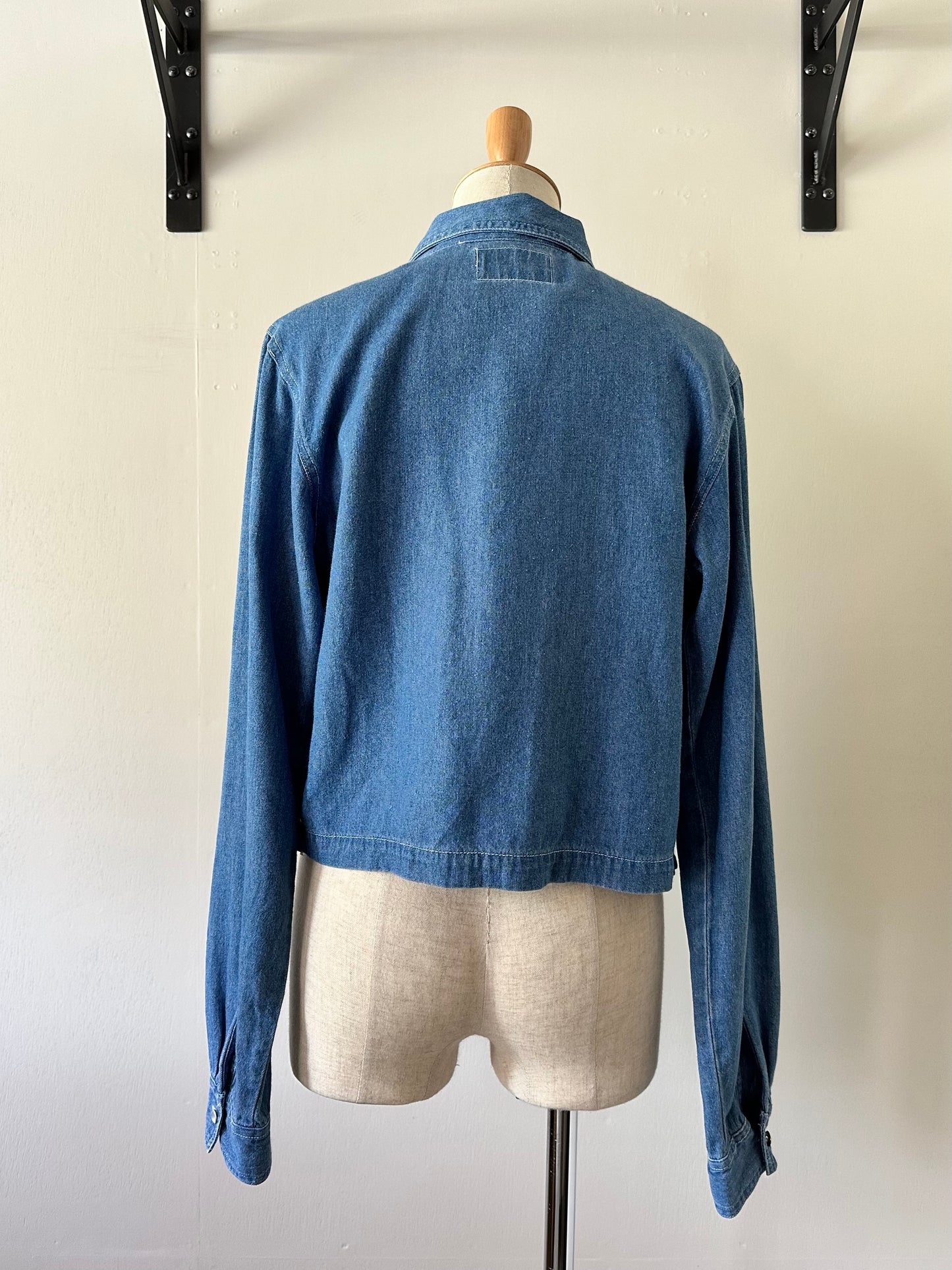 zip up shirring shirt