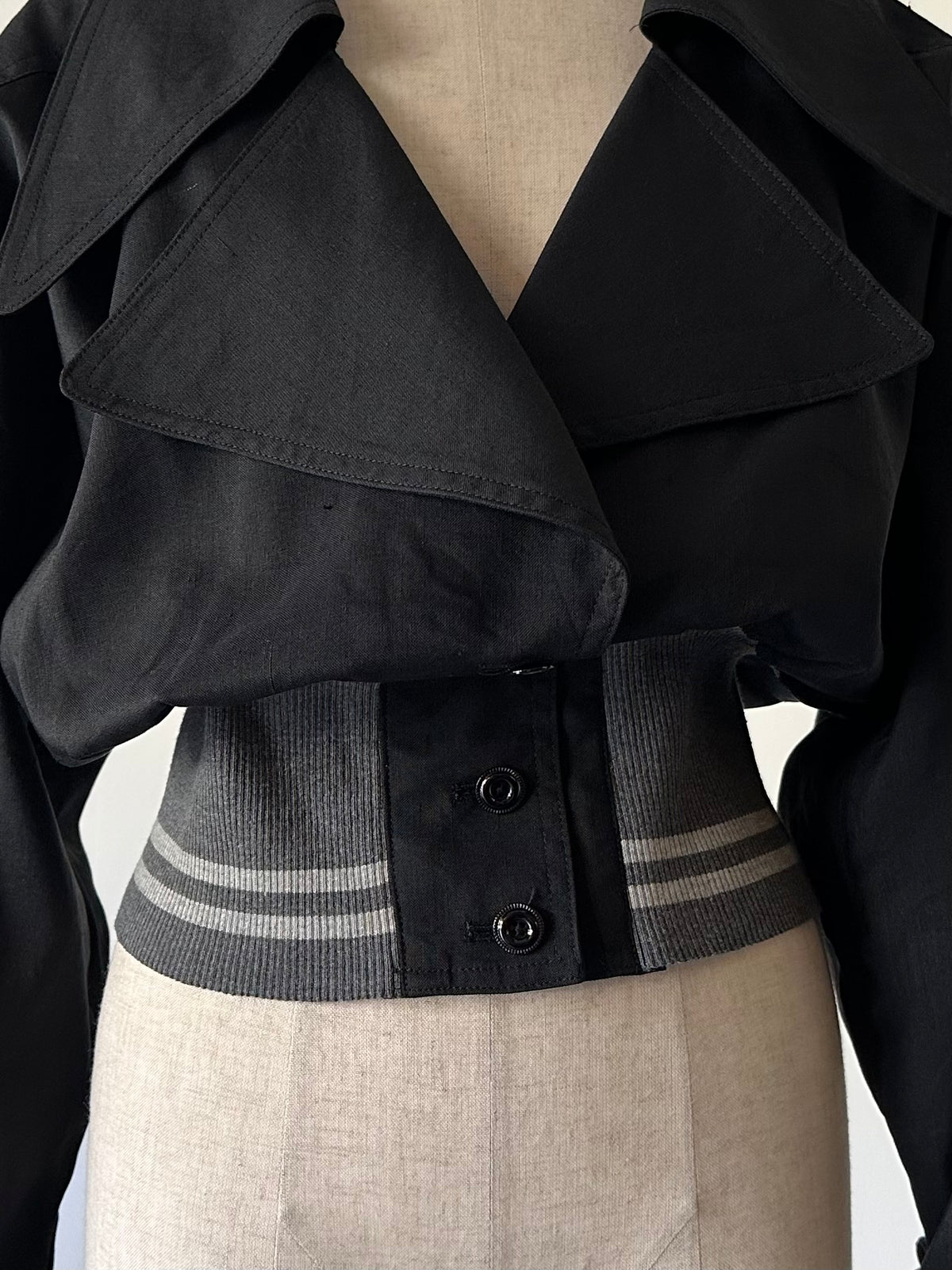 cropped rib jacket
