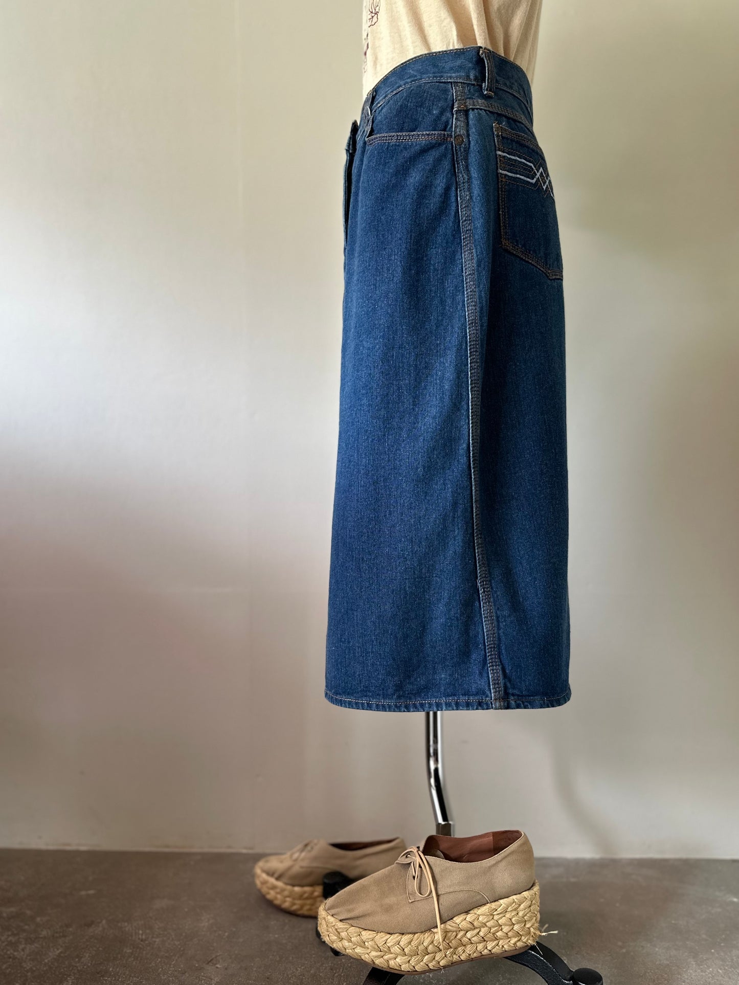 denim slit skirt