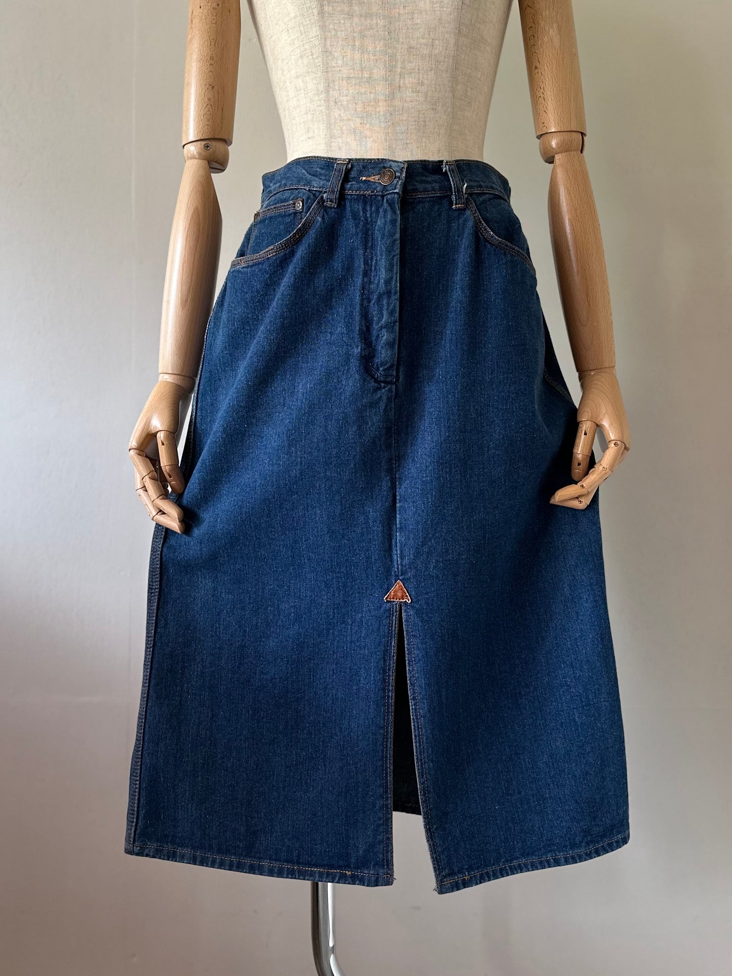 denim slit skirt