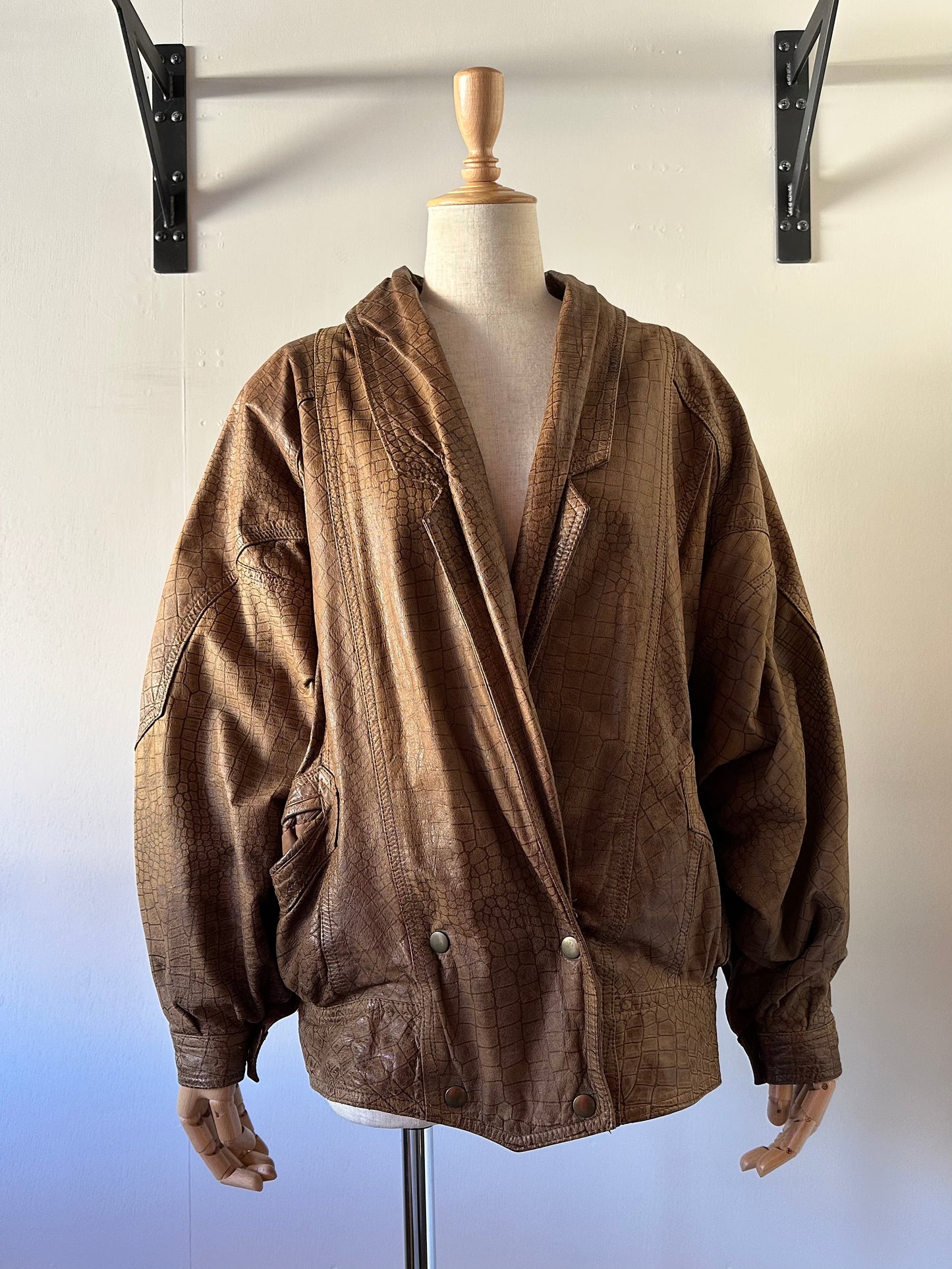 dolman sleeve leather jacket