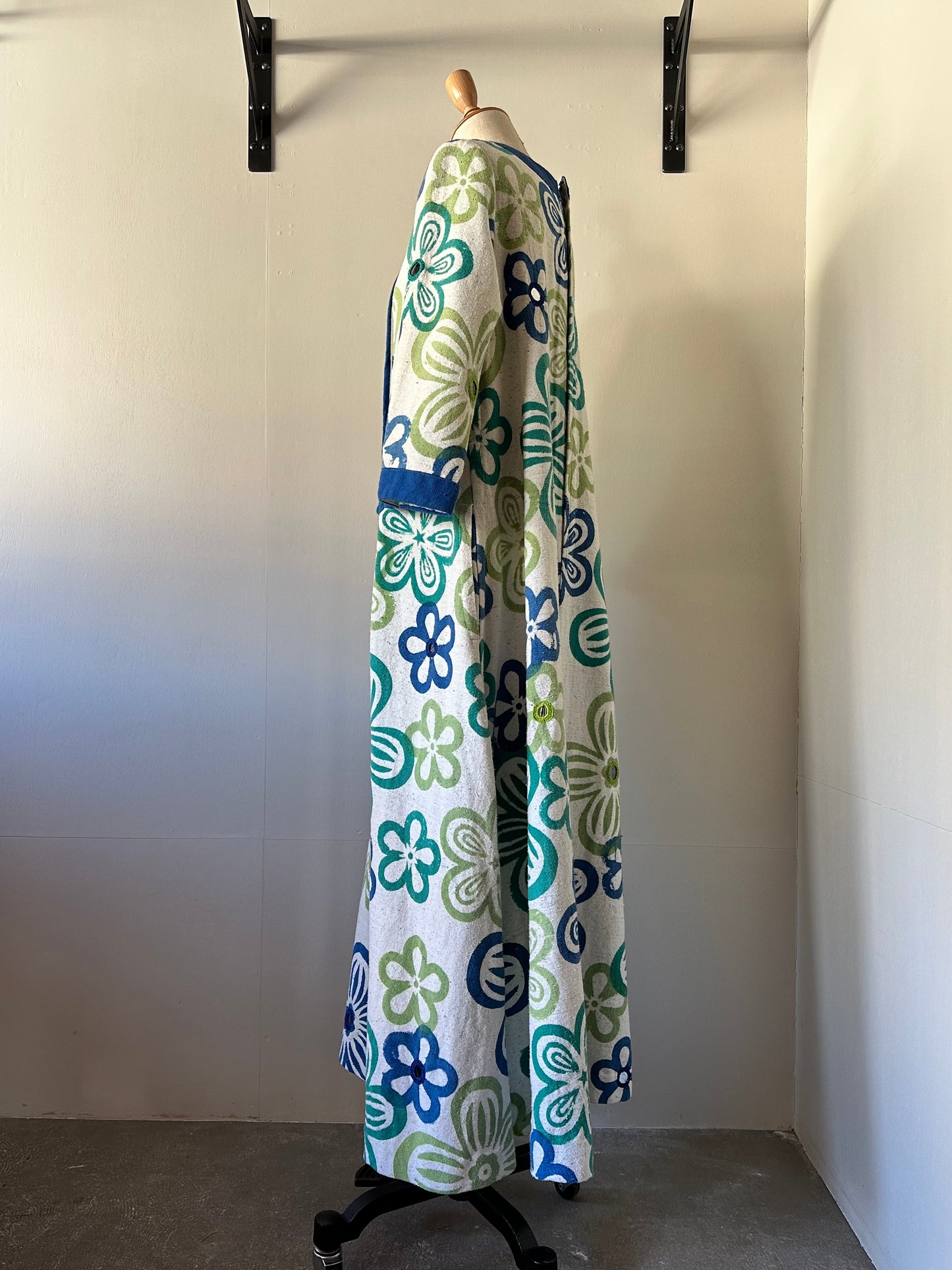 vintage floral mirror work dress