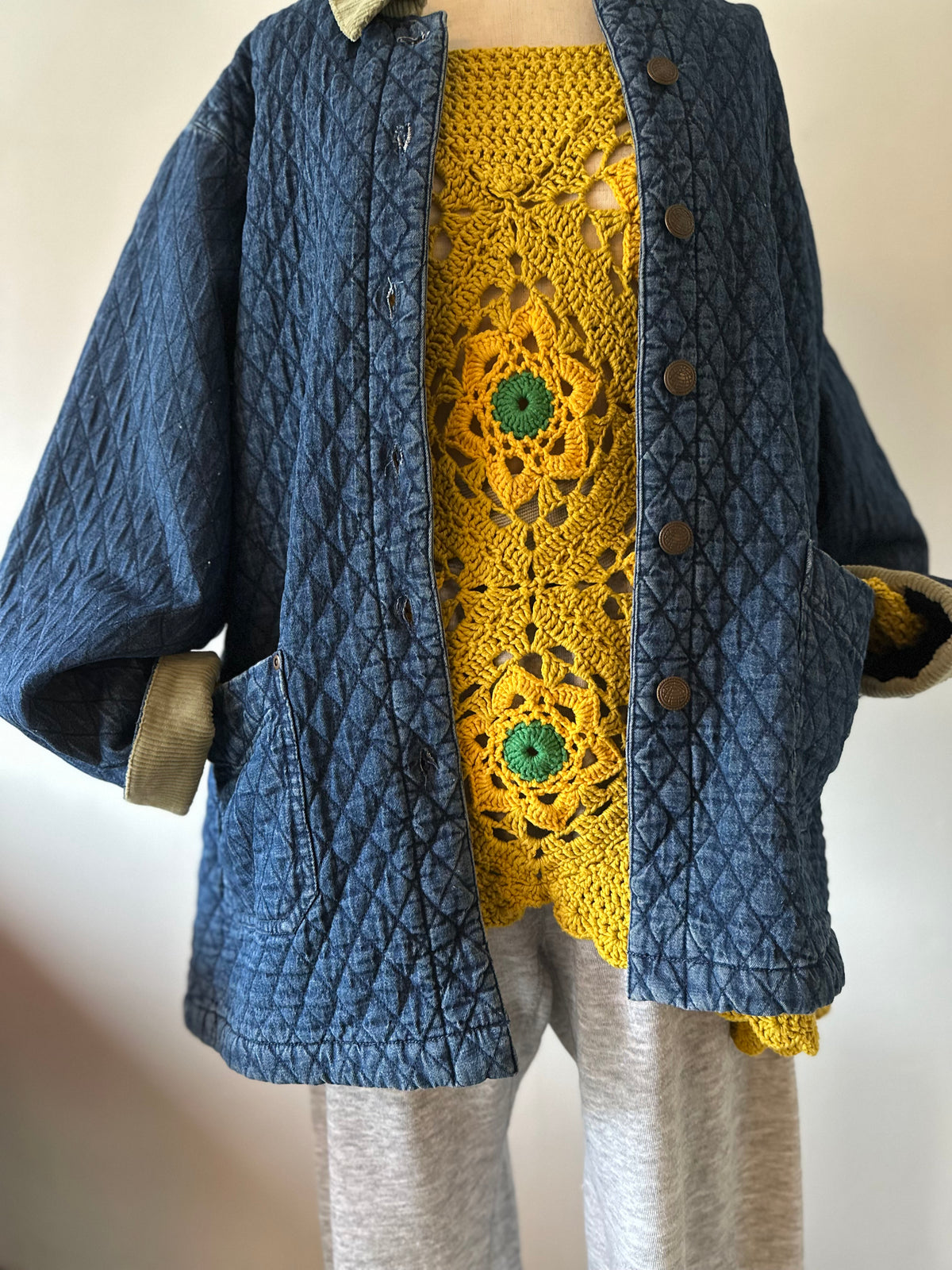 denim quilting jacket